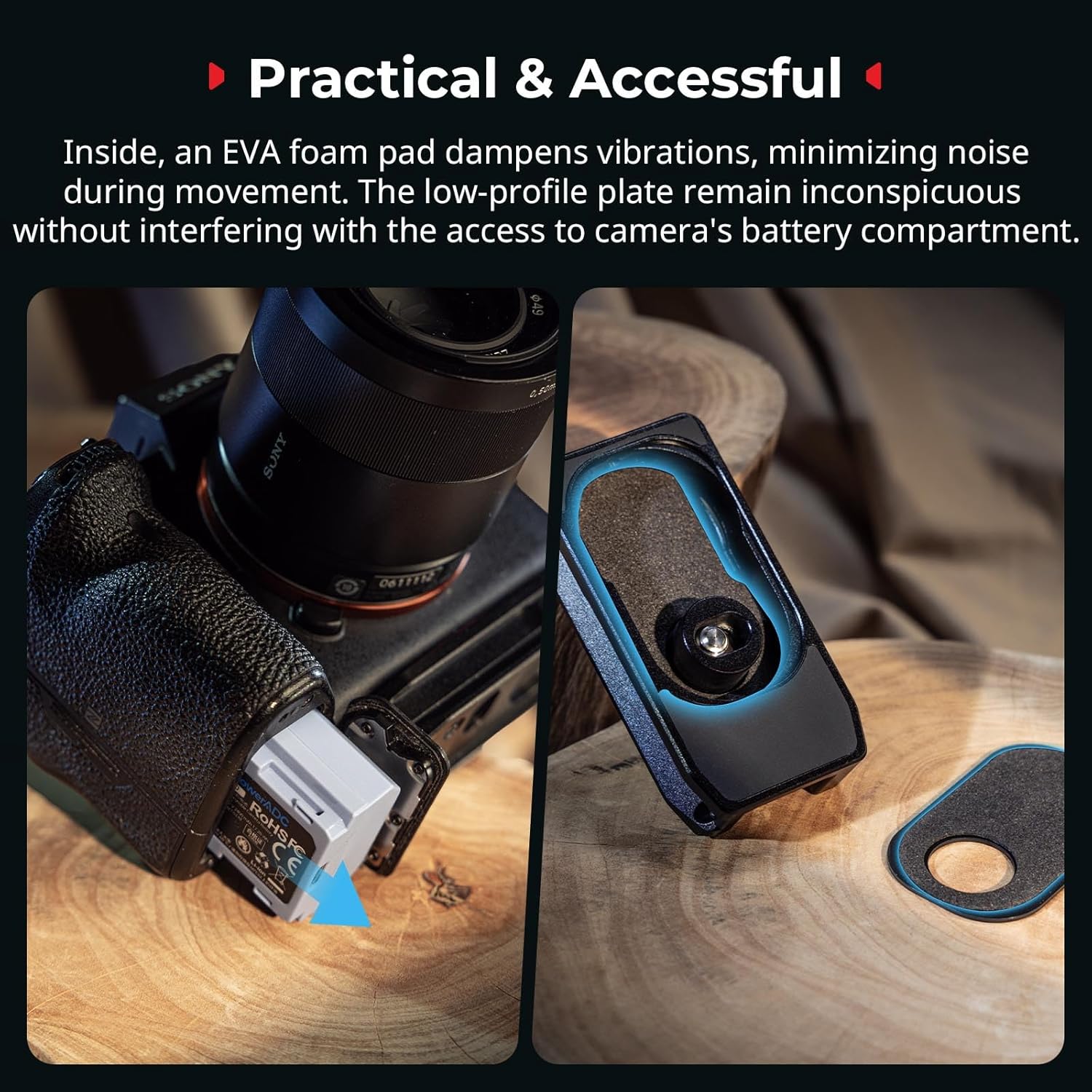 Detalle de SMALLRIG Plaque de Montage Universelle MD5422 – AirTag / SmartTag2, fixation rapide Arca-Swiss pour appareil photo