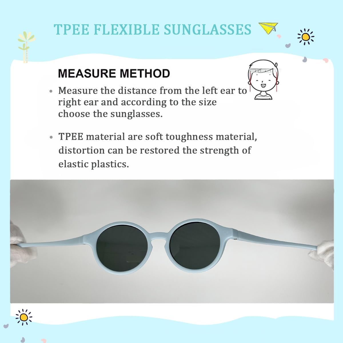 Thumbnail 3 de Musivon Baby-Sonnenbrille 0–2,5 Jahre mit polarisierten UV400-Linsen und flexiblem TPEE-Rahmen