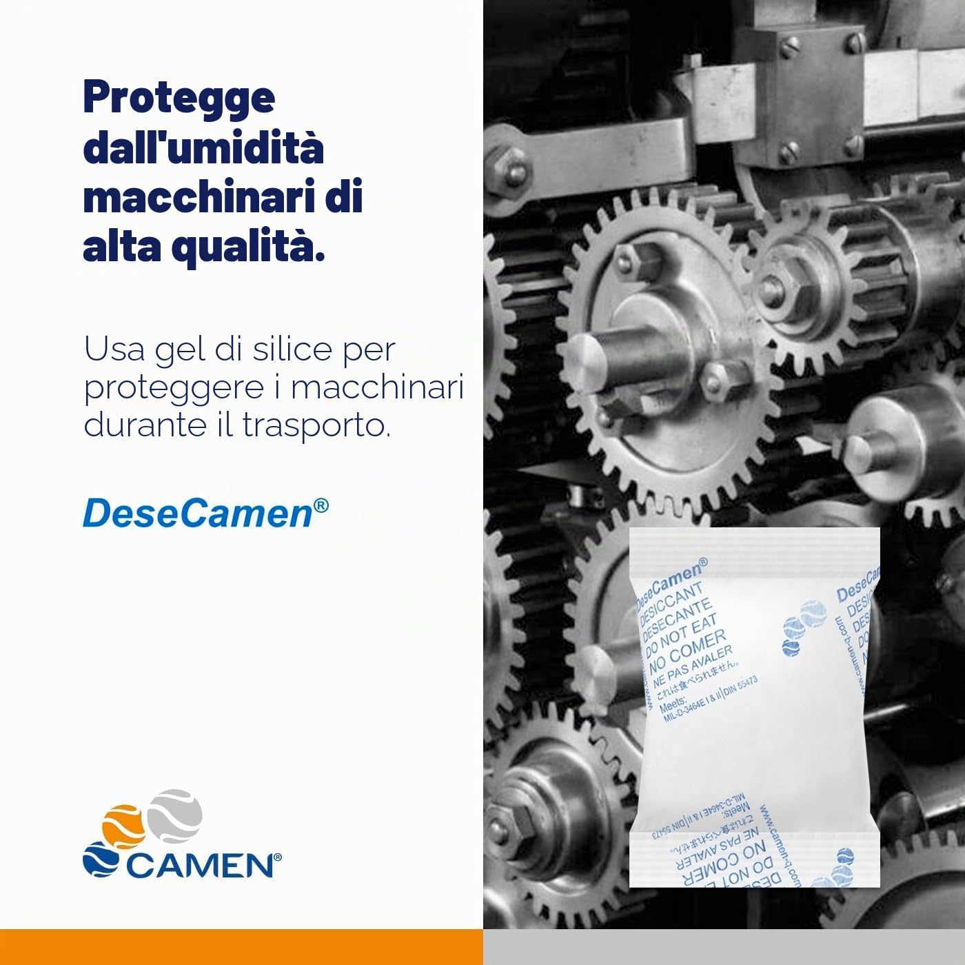 Detalle de Desecamen Bustine silice 100 pezzi da 5 g | Deumidificazione affidabile in ambienti chiusi