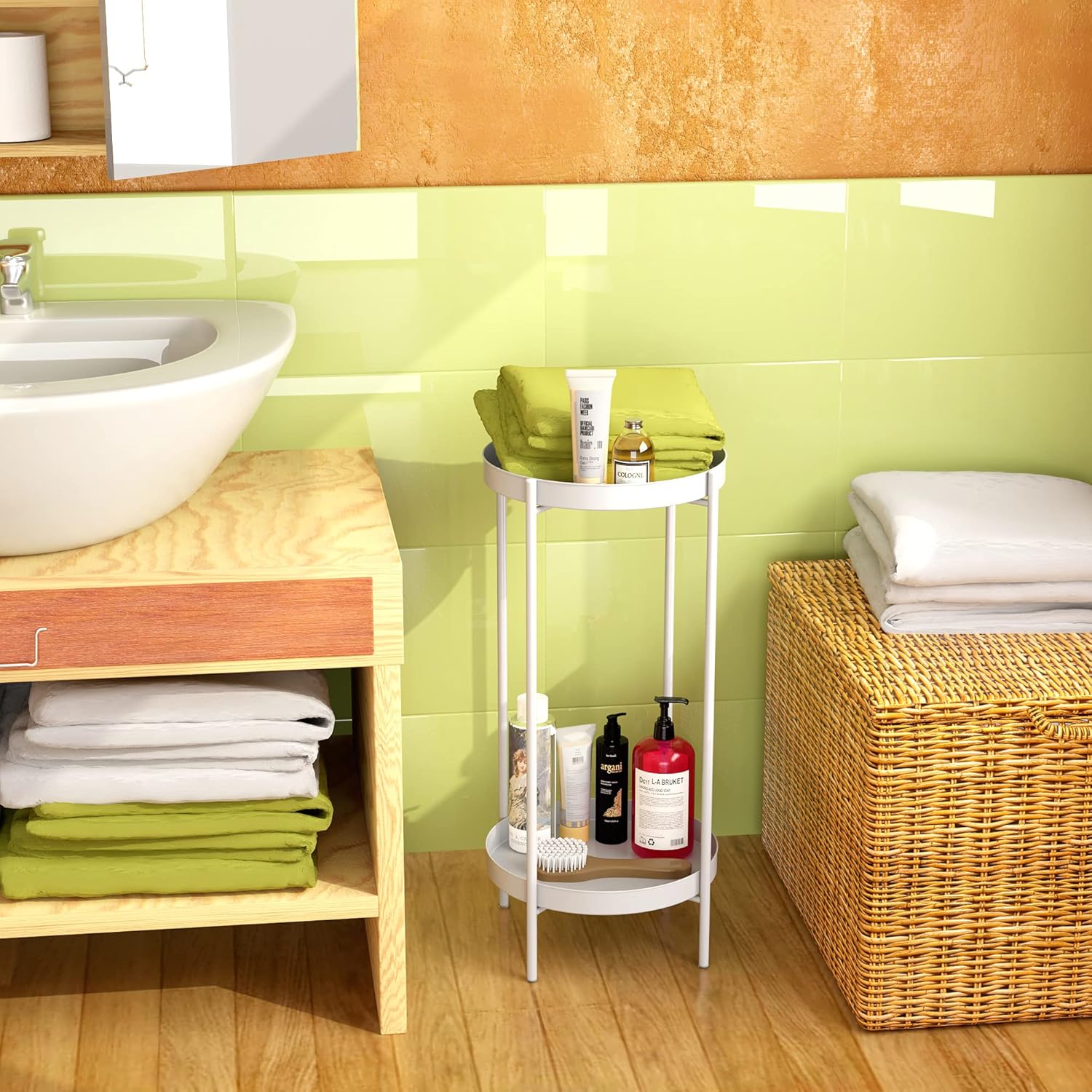 Detalle 2 de OVICAR Support pour plantes d'intérieur et d'extérieur – Porte-pot en métal à 2 niveaux