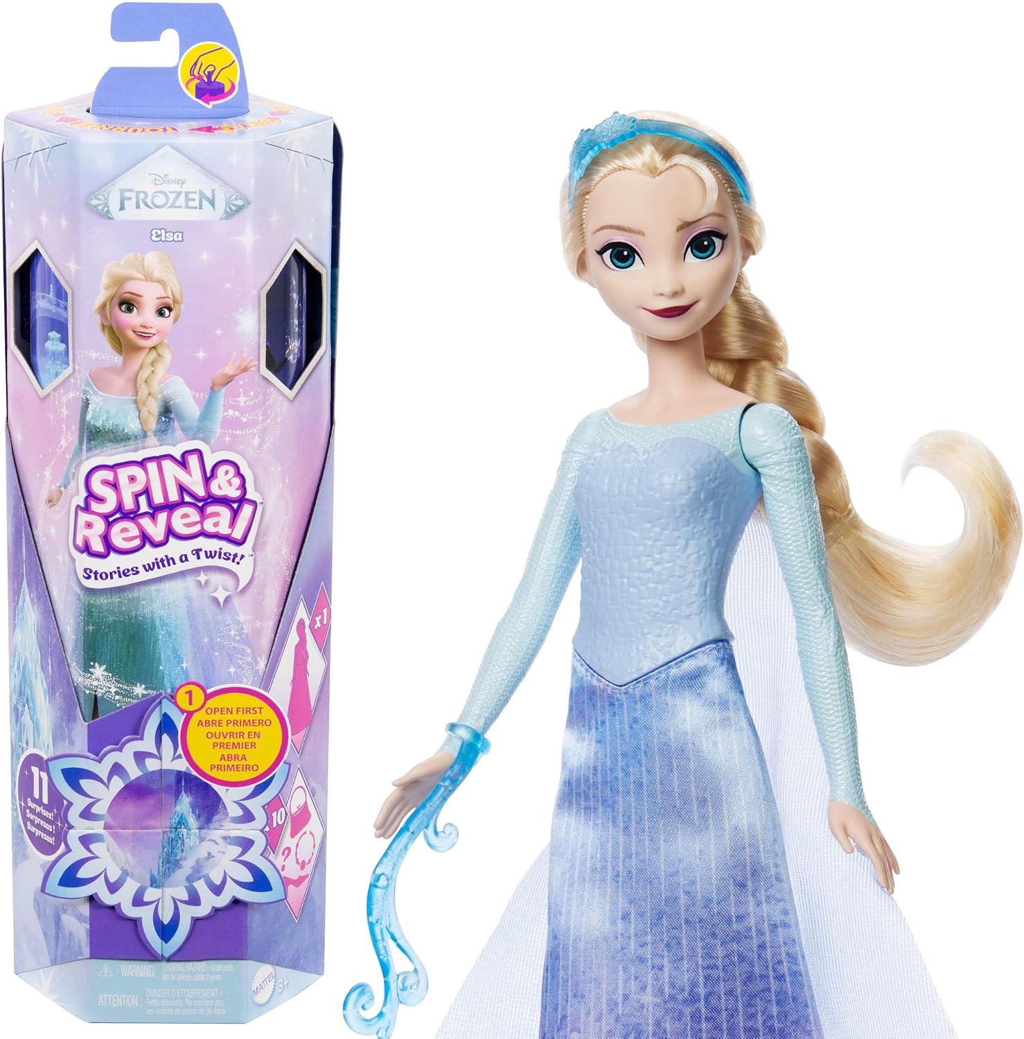 Detalle de Mattel Disney Elsa Modepuppen-Set mit 11 Überraschungen