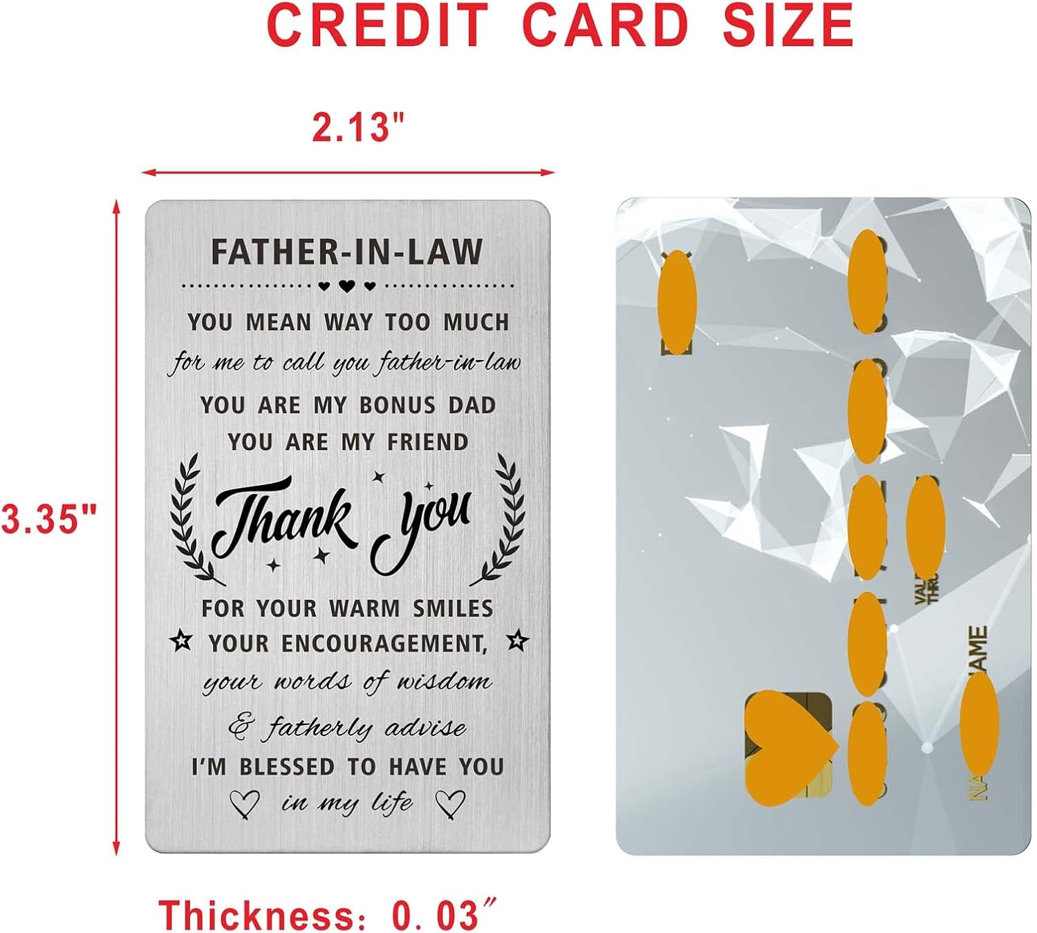 Thumbnail 1 de Wallet Card for Father-in-Law, Stainless Steel