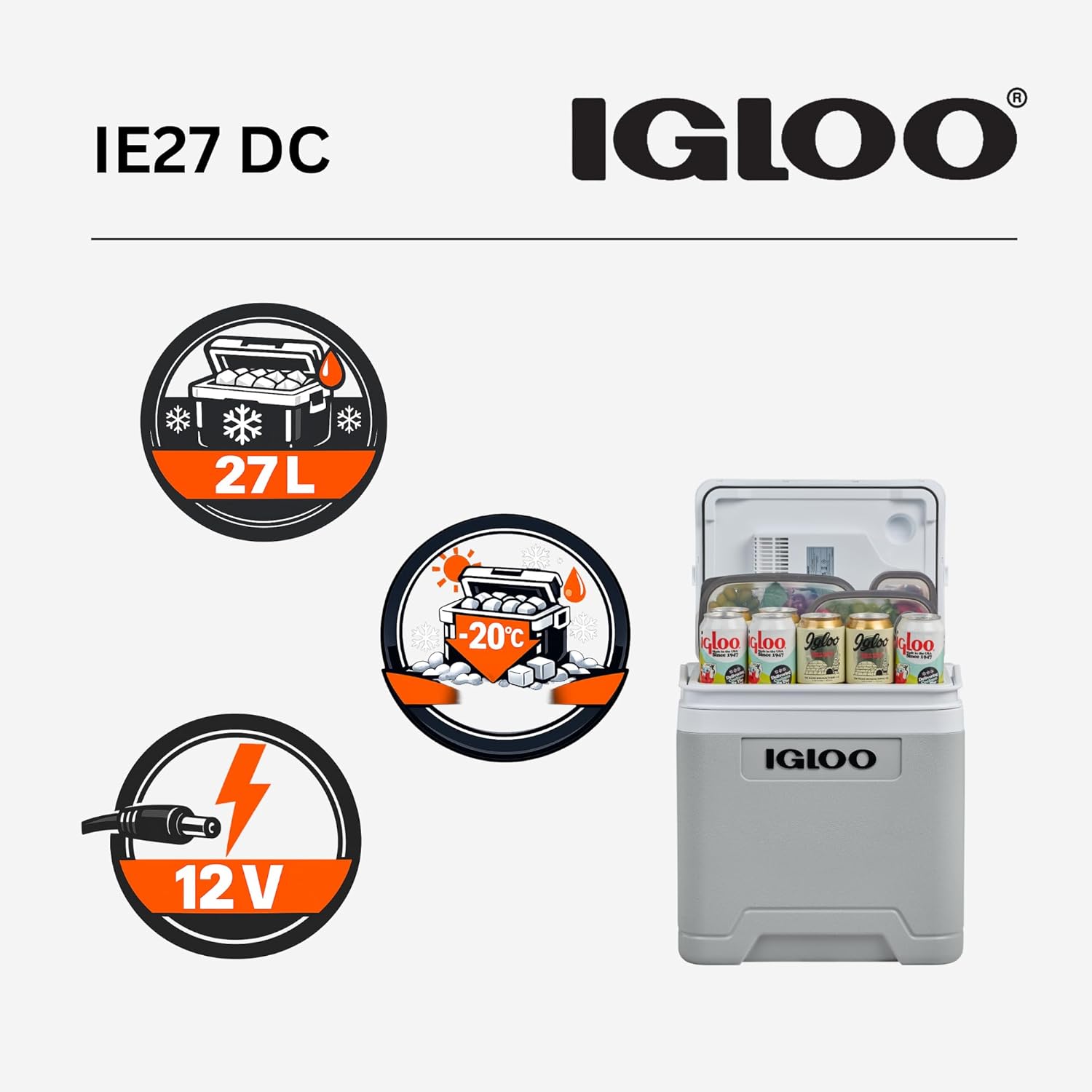 Thumbnail 1 de IGLOO IE27DC: Mini Frigo Elettrico 12V 27L per Auto, Campeggio e Barche