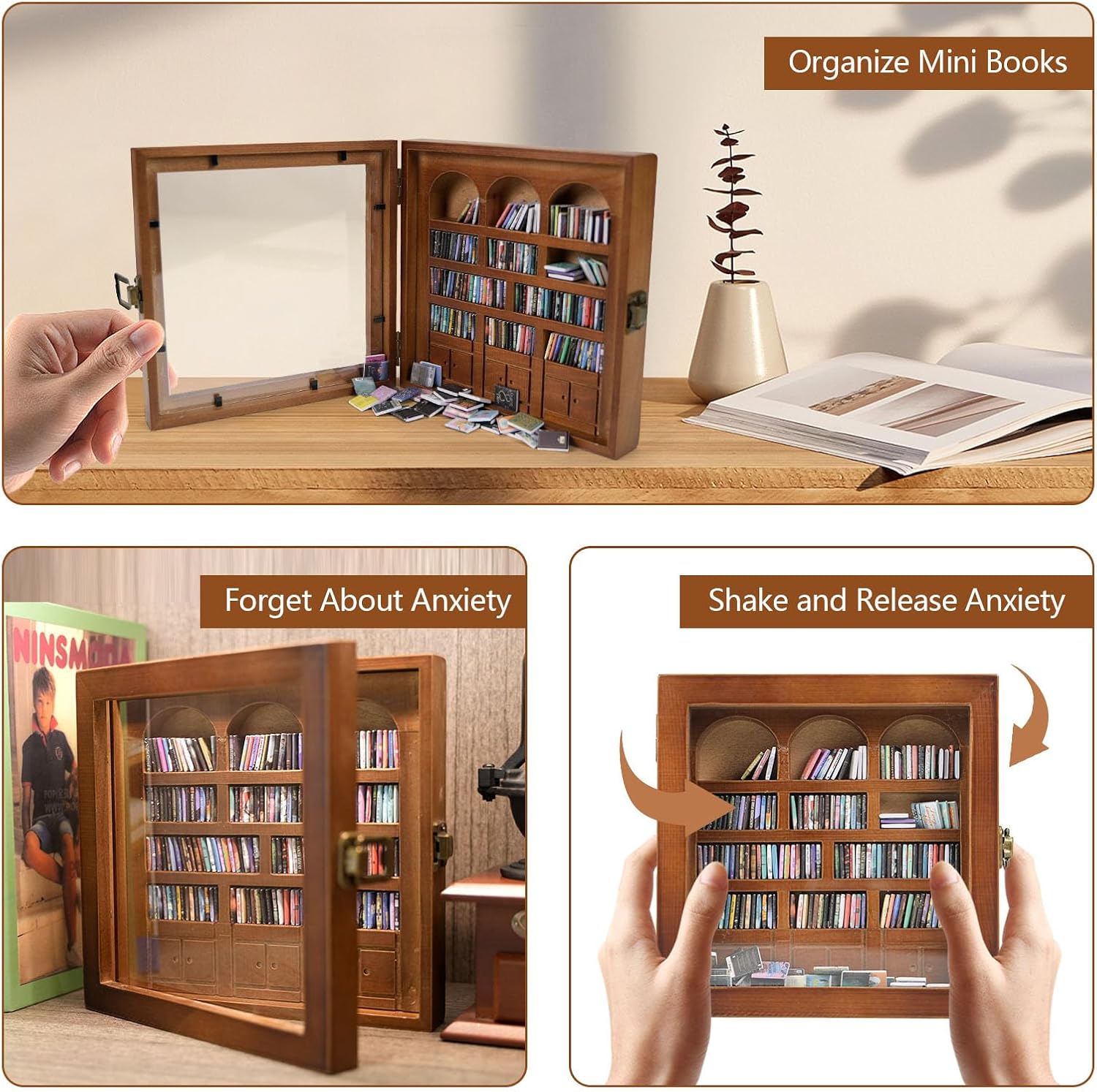 Thumbnail 3 de WifePro Anxiety Bookshelf Mini 7.75" Walnut