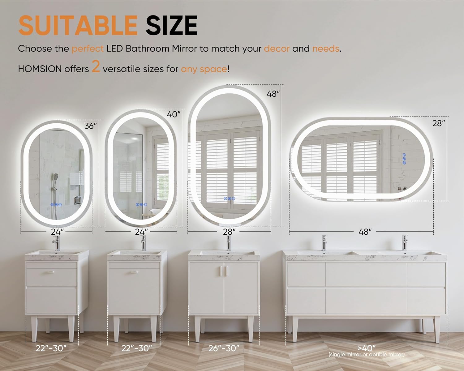 Thumbnail 6 de Oval LED Bathroom Vanity Mirror, 24"x36