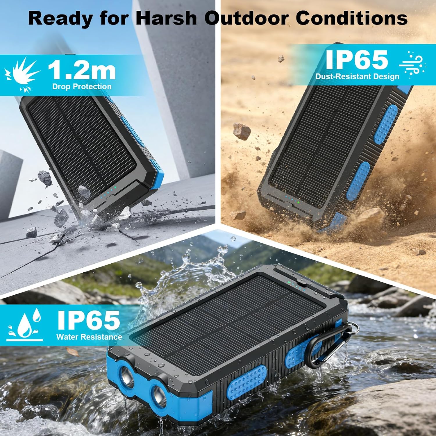 Thumbnail 6 de YELOMIN PS35K 20,000mAh Solar Power Bank with 4 Built-In Cables