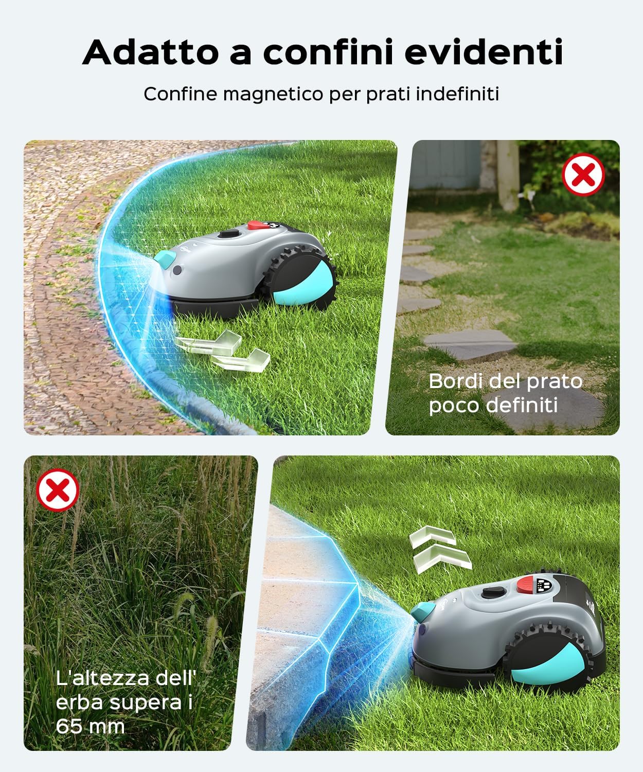 Thumbnail 6 de YARDCARE (2026 Upgrade) V100 robot tagliaerba a batteria con navigazione visiva e strisciamagnetica