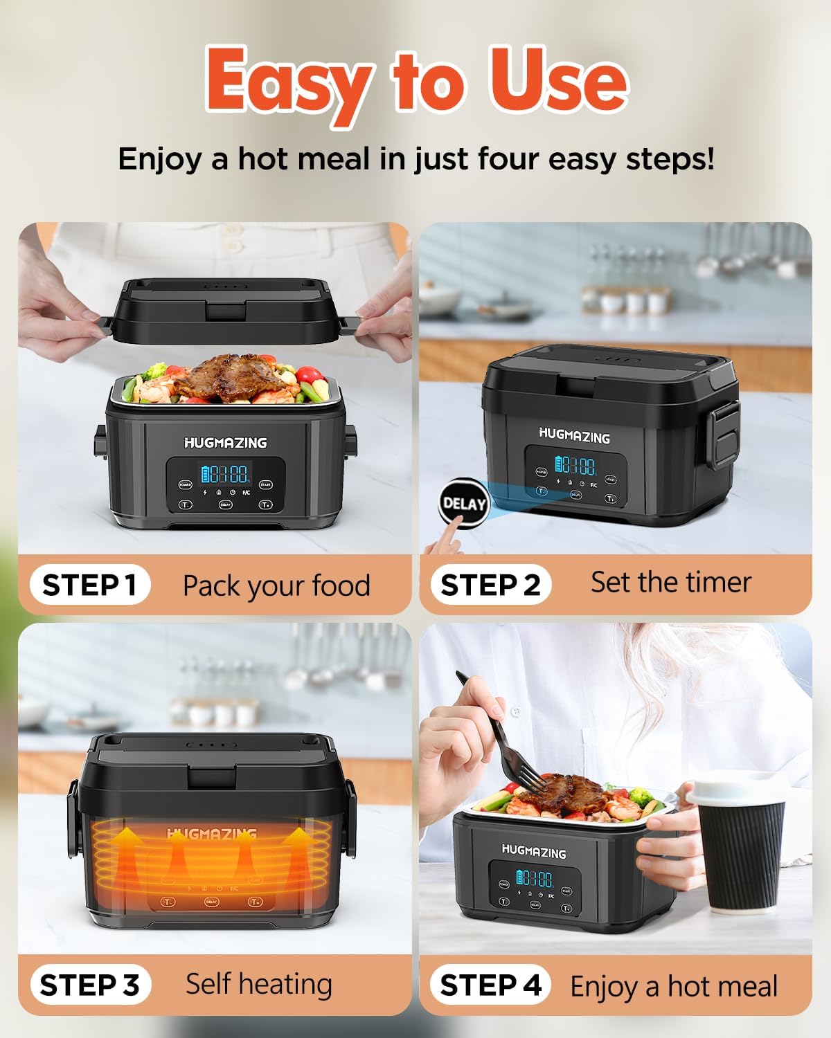 Detalle 2 de Hugmazing Cordless Lunch Box 1.2L 🍱