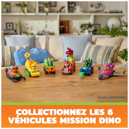 Detalle de Paw Patrol - Pat Patrouille Le Film Mission Dino : Véhicule Marcus avec 2 figurines et accessoires