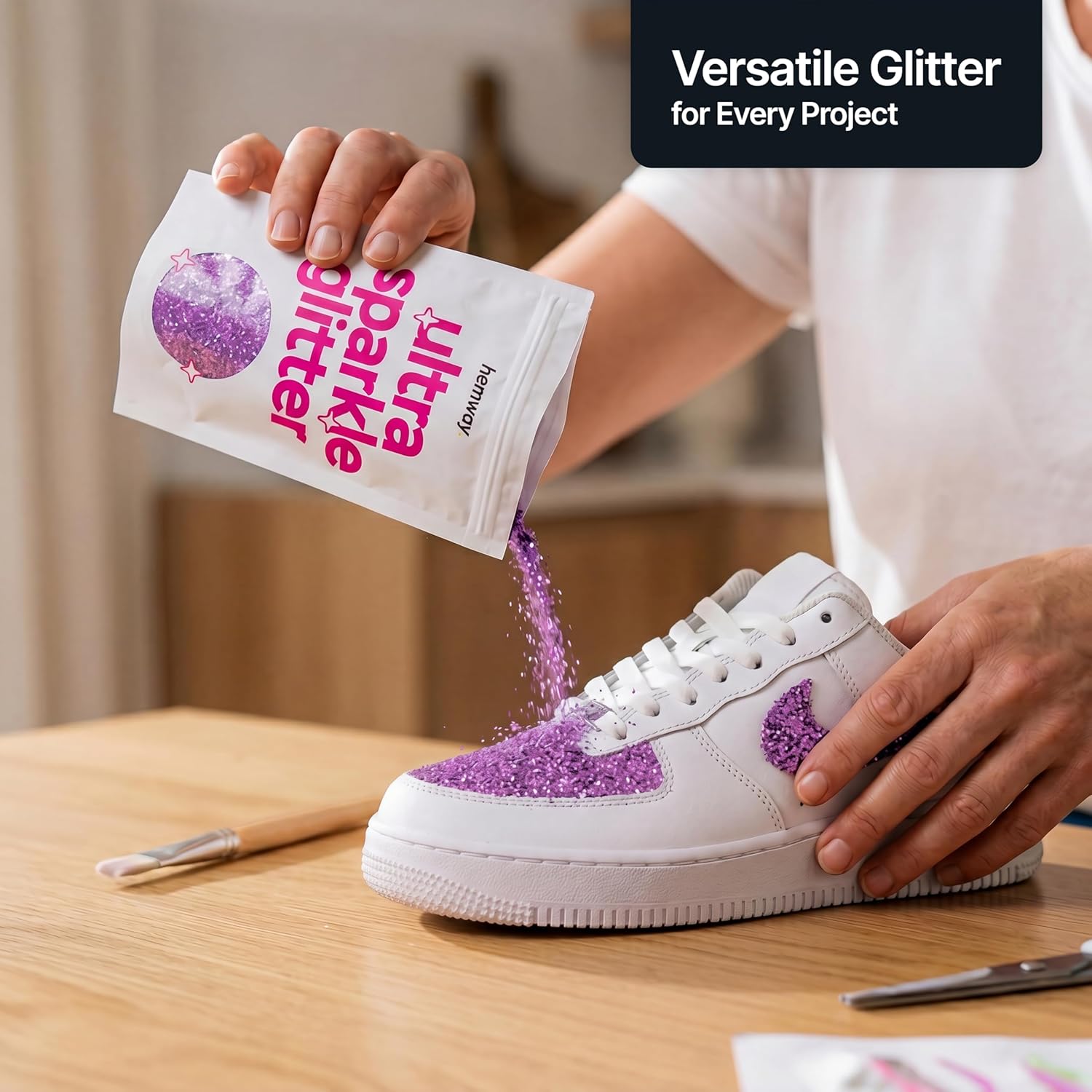 Thumbnail 2 de Hemway Ultra Sparkle Glitter Lavender Purple 100g Microfine