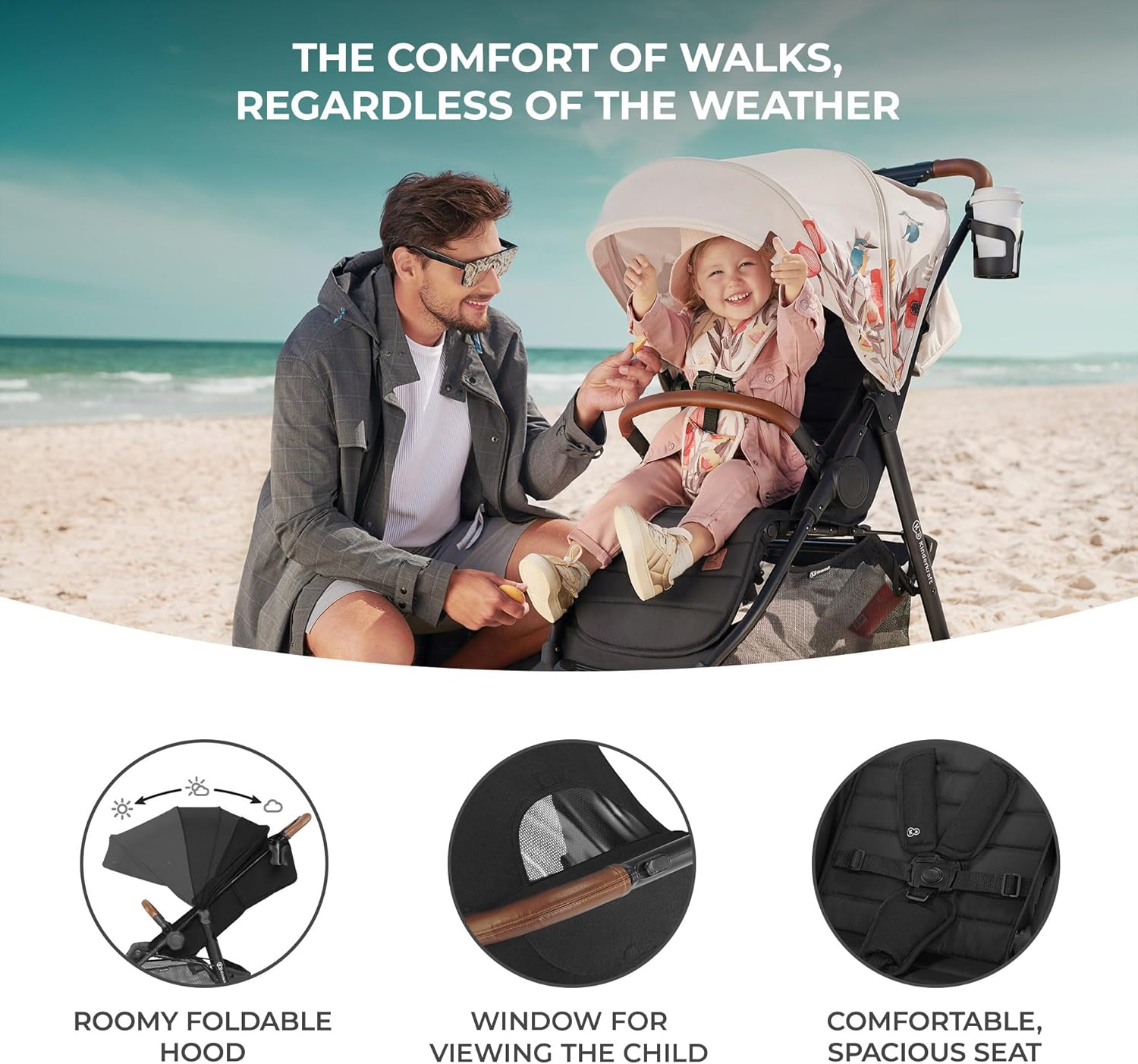Detalle de Kinderkraft Grande Plus Stroller: From Birth to 22 kg with Lie-Flat Position
