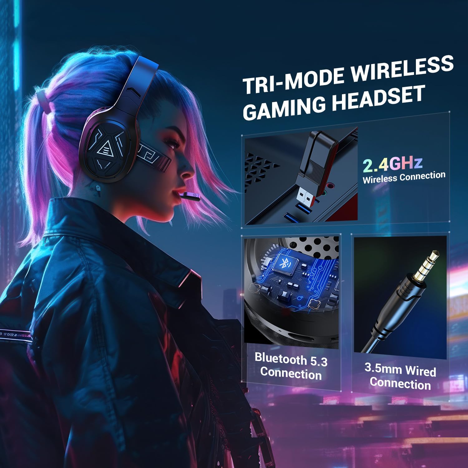 Thumbnail 1 de EKSA E5BT Wireless Gaming Headset 52Hrs