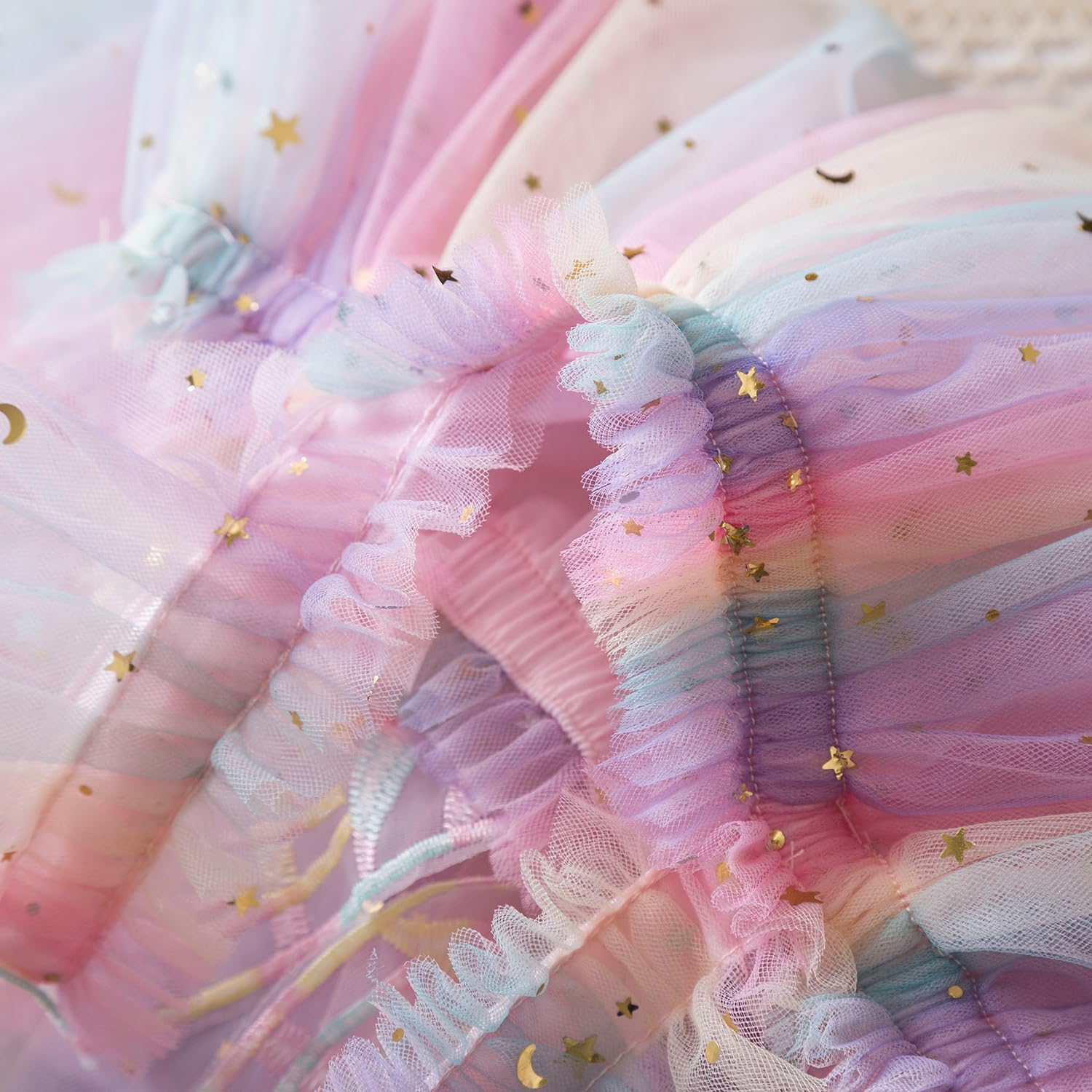 Thumbnail 6 de NNJXD Baby Girl Rainbow Tulle Dress: Fairy Butterfly Party Dress for Toddlers