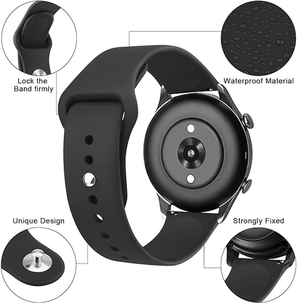 Thumbnail 3 de FYISWHO 20mm Silicone Replacement Band for Amazfit GTS 4/4 Mini, GTS 3/2/2e & more (Quick-release, buckle clasp)