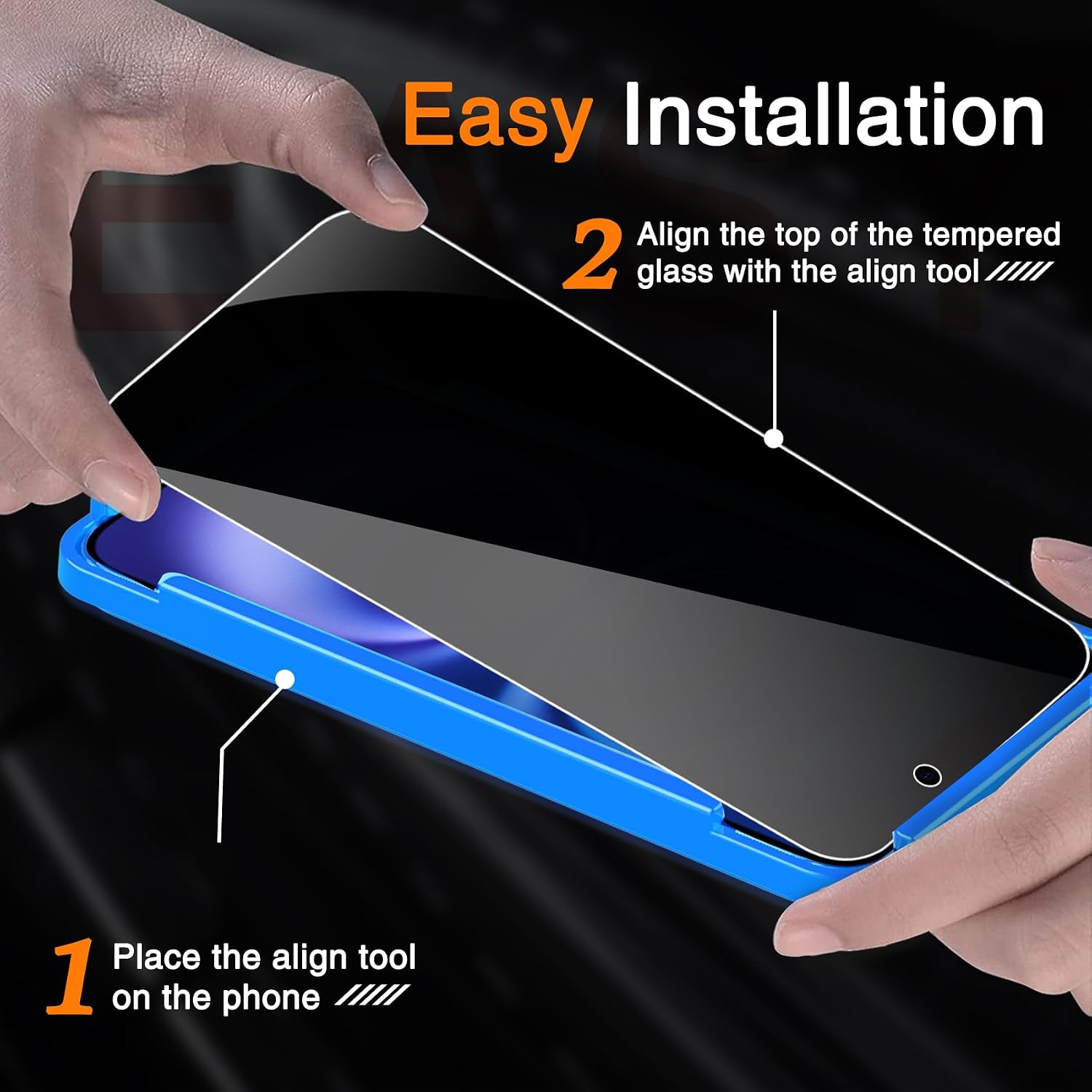 Thumbnail 2 de Wiaocit iPhone 16 Privacy Screen Protector, 9H Tempered Glass, 3-Pack