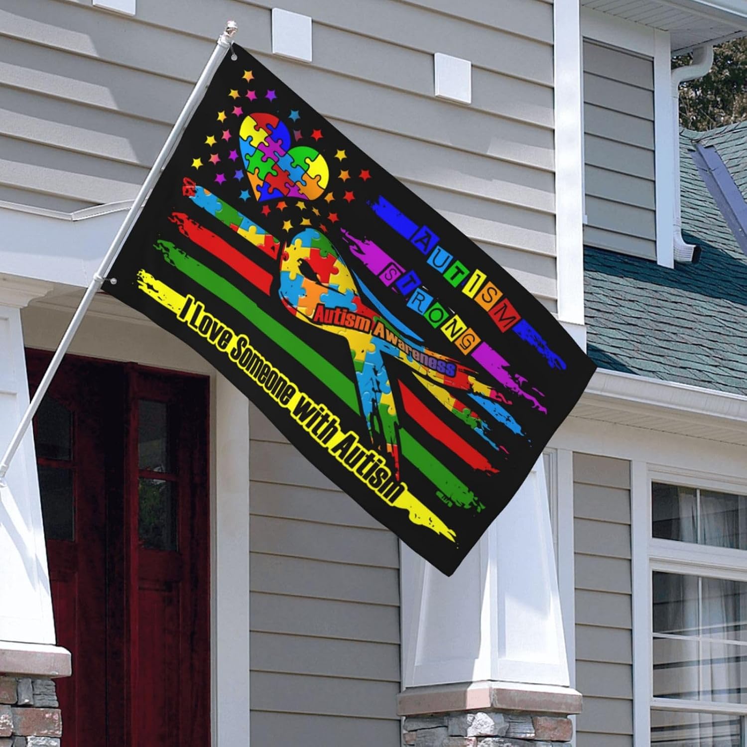 Detalle de UGTEWXU Autism Awareness Flag, 3 x 5 ft