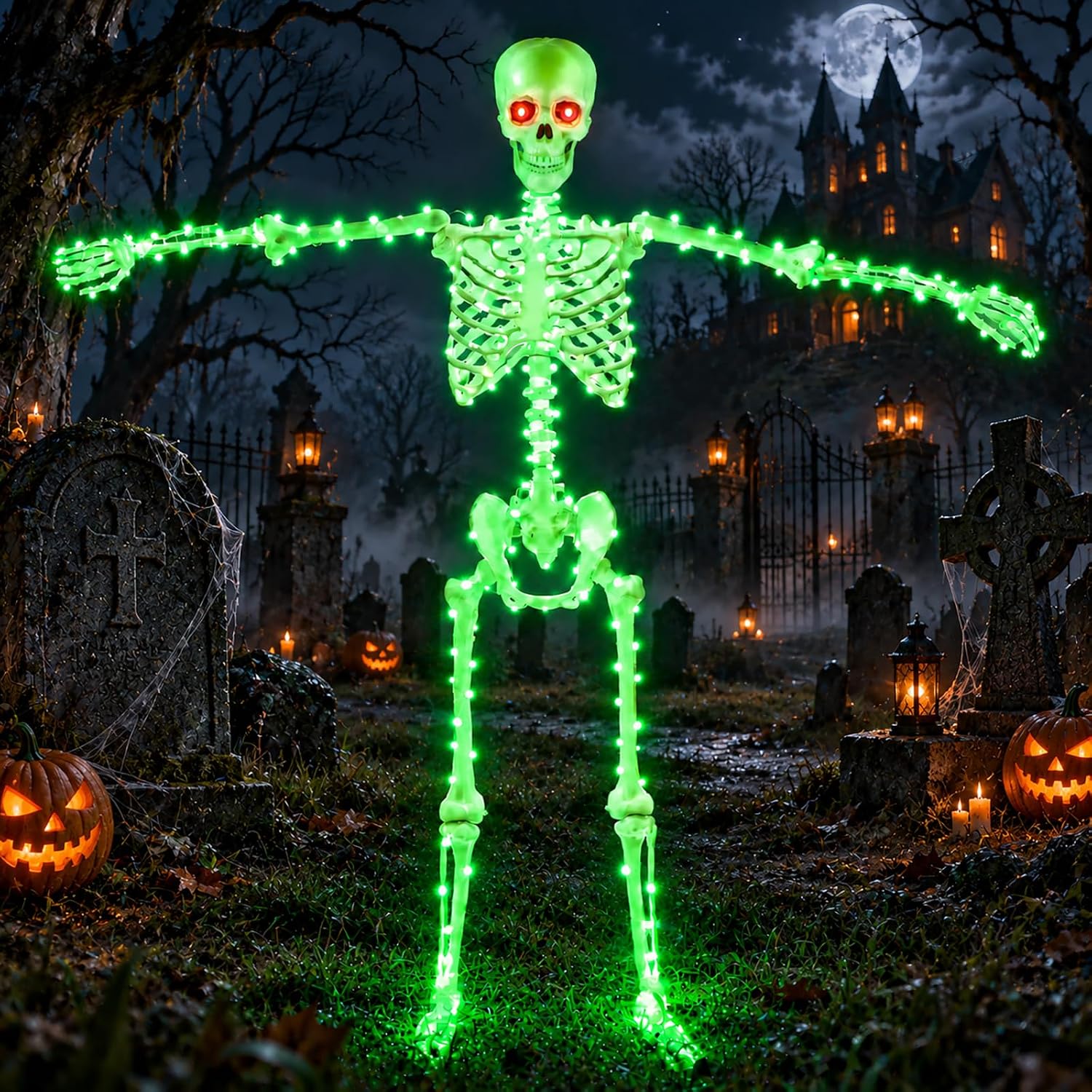 Detalle de Starweeks Starweeks-102-FT 135 cm Light-Up Poseable Skeleton with 205 LEDs