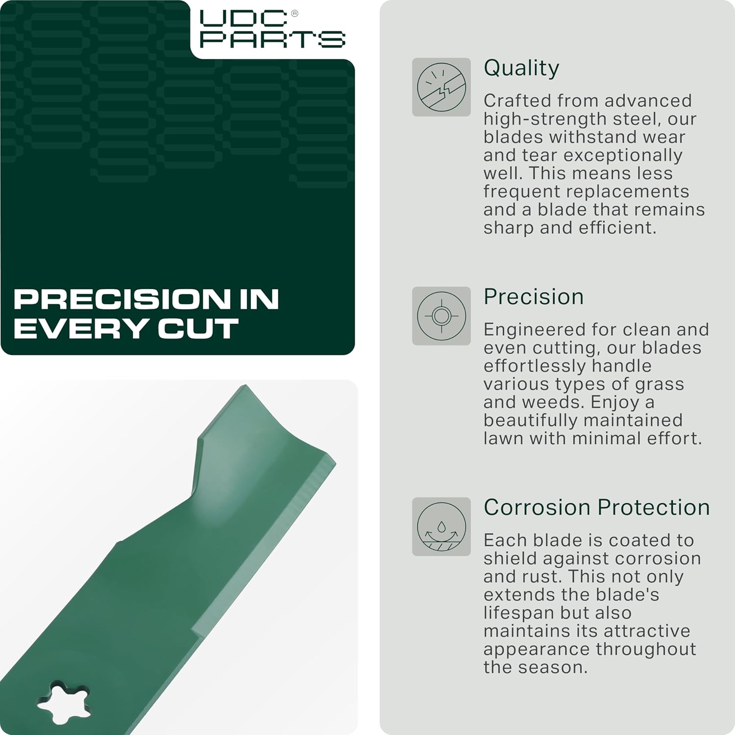 Thumbnail 6 de UDC Parts 532180054 High Lift Mulching Lawn Mower Blades Replacement (3-Pack)