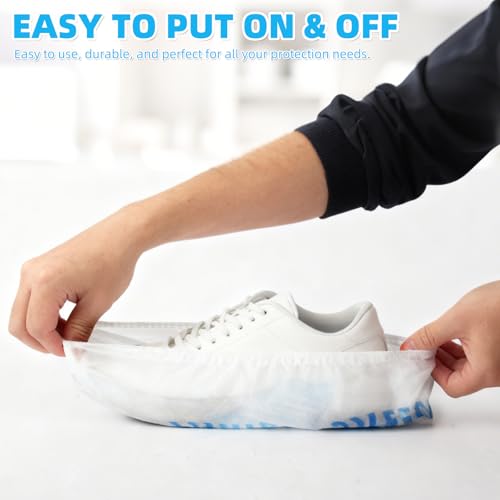 Detalle 1 de WUJUN Disposable Shoe Covers, 100 Pack, Waterproof Non-Slip CPE