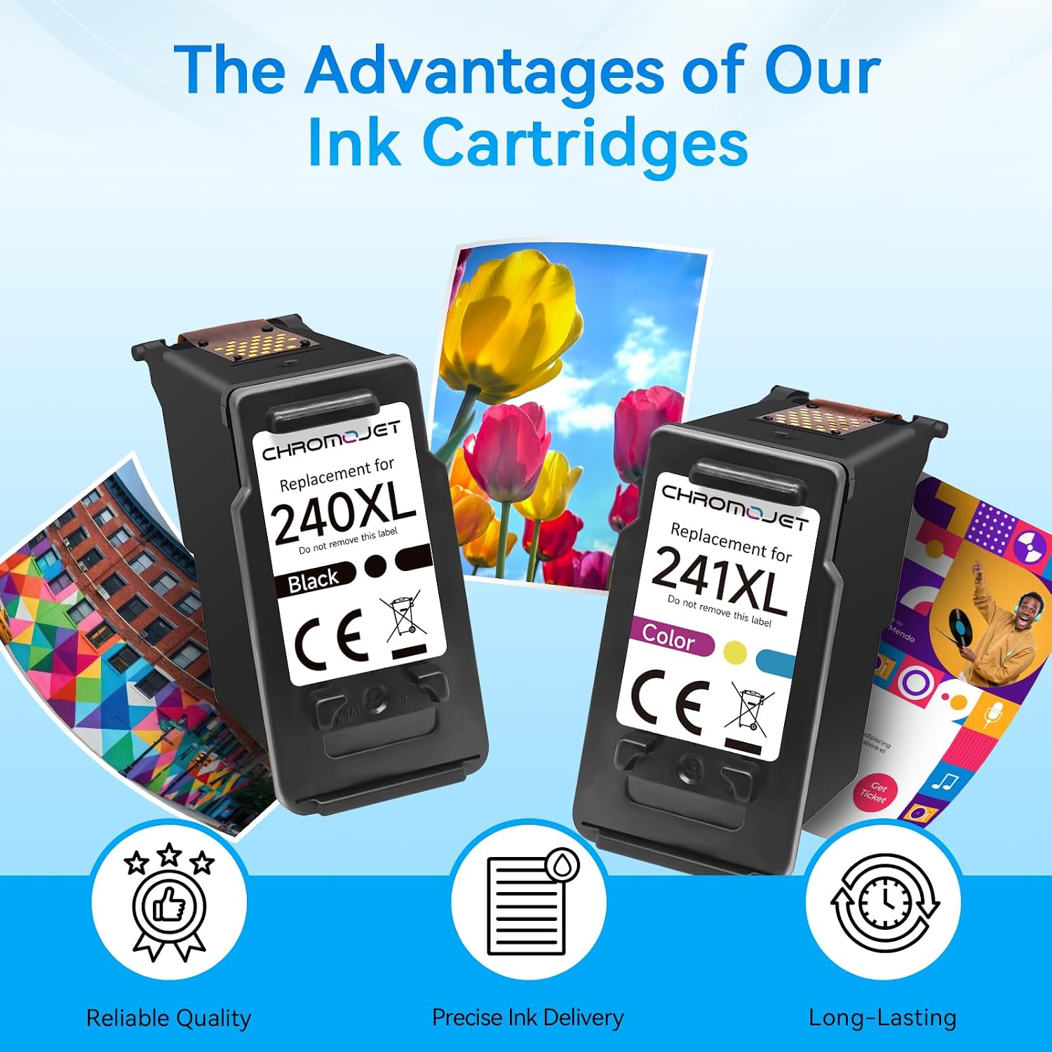 Detalle 2 de Chromojet PG-240XL/CL-241XL Compatible Ink Cartridge Combo for Canon PIXMA