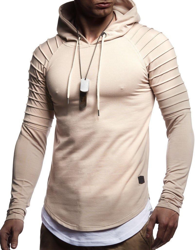 Detalle de Leif Nelson LN8155 Sweat-shirt à capuche pour homme - coupe ajustée, coton, style moderne