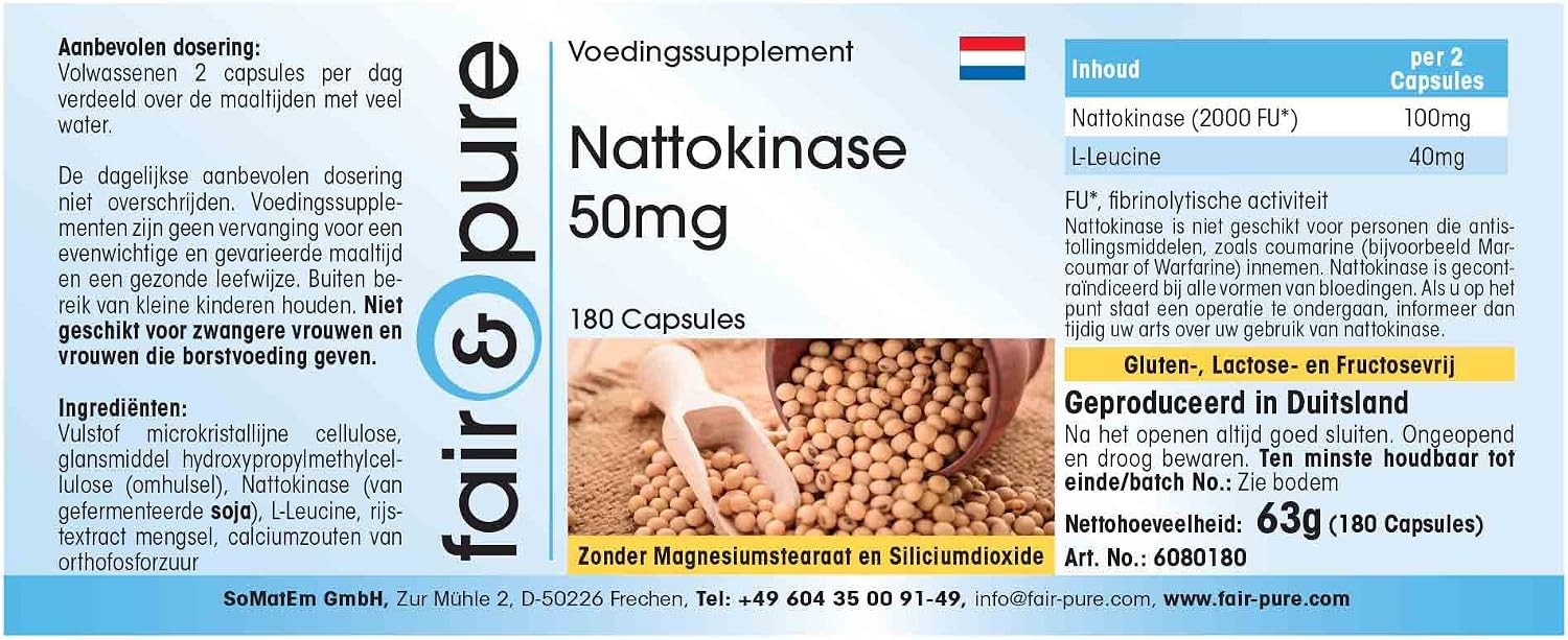 Thumbnail 6 de Fair & Pure Nattokinase 50 mg – 180 Kapseln, vegan, in Deutschland hergestellt