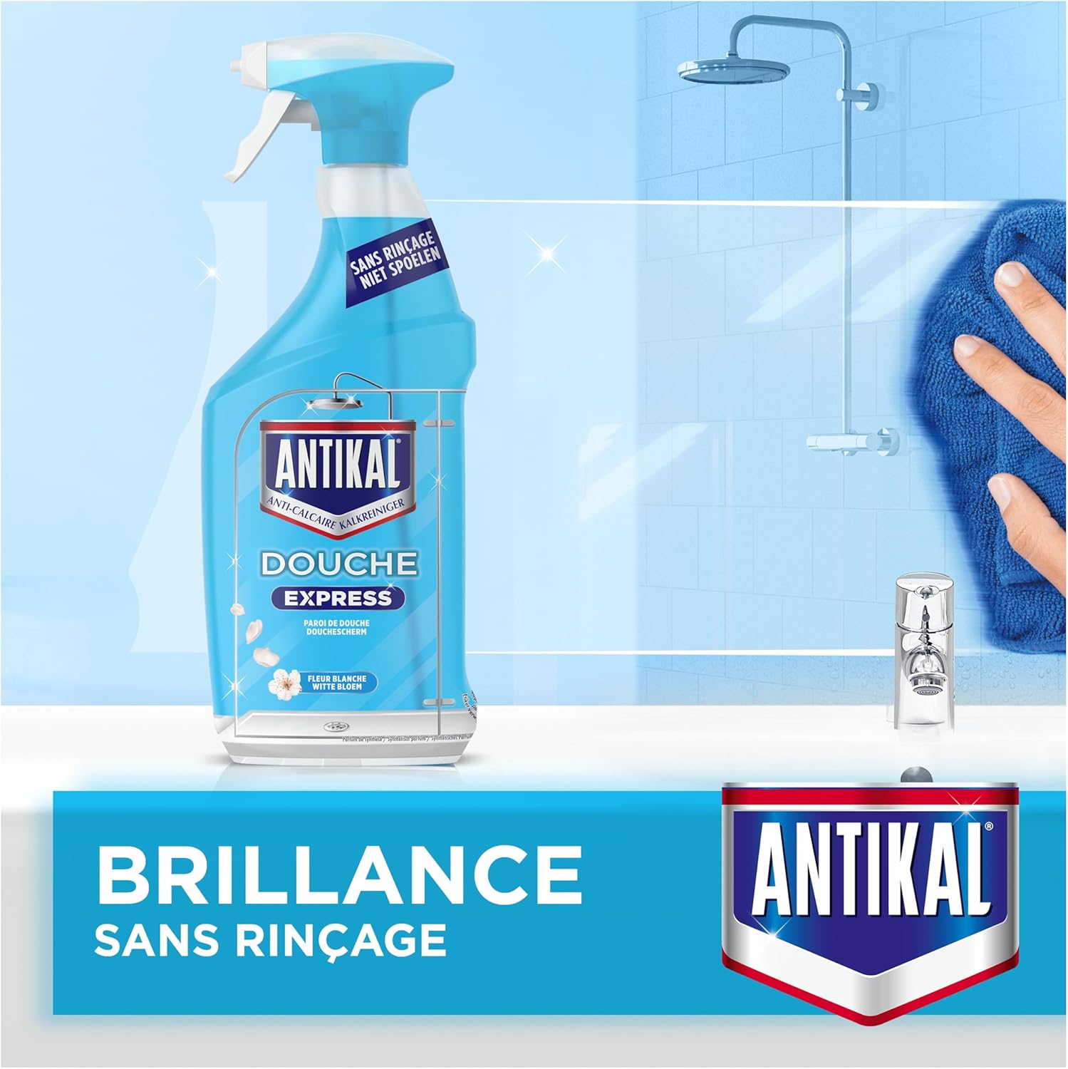 Thumbnail 1 de Antikal Spray Douche Express 800 ml – Parfum Fleur Blanche, sans rinçage, douche éclatante en un seul passage