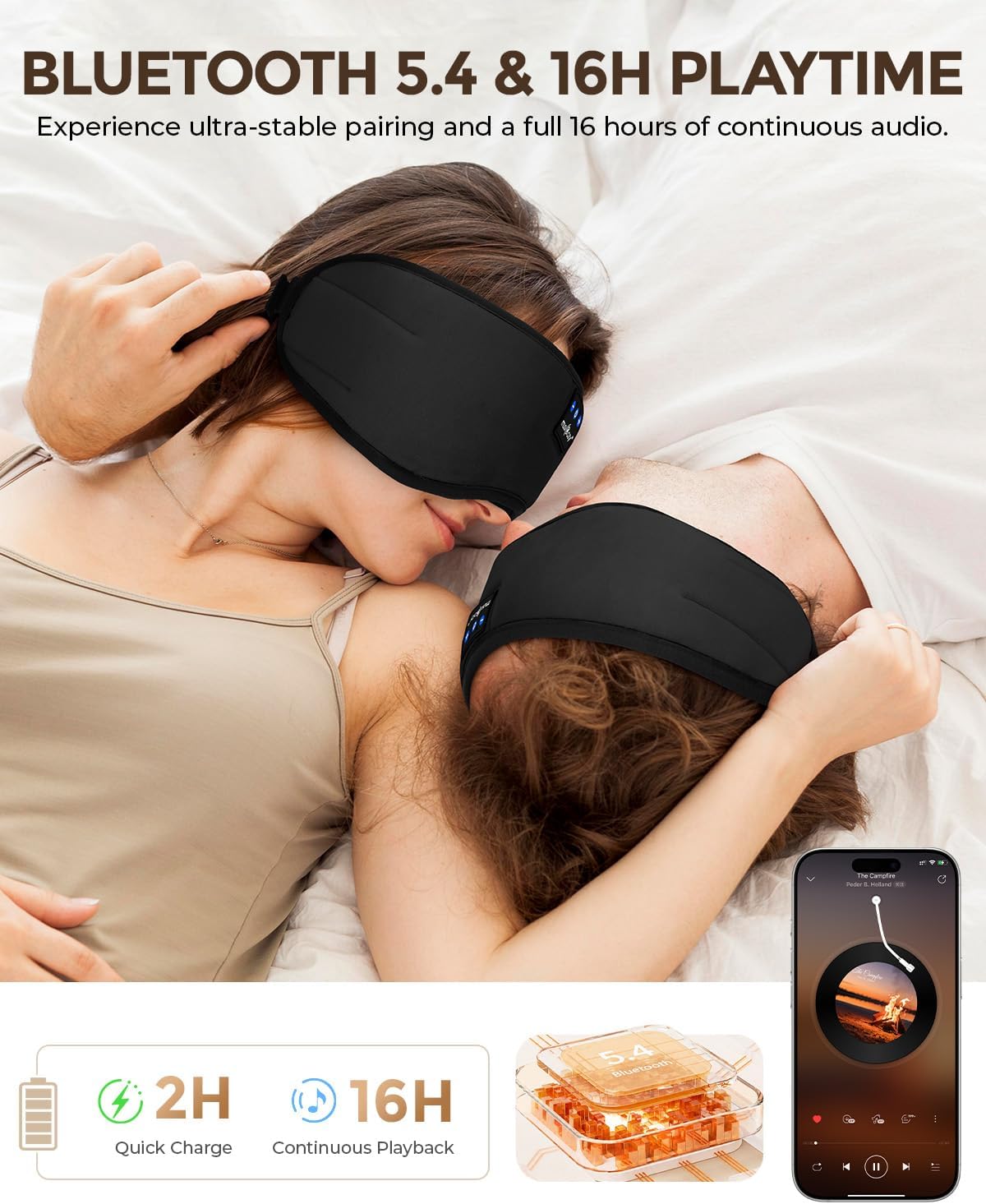 Thumbnail 4 de MUSICOZY Bluetooth Sleep Mask with 16H playtime