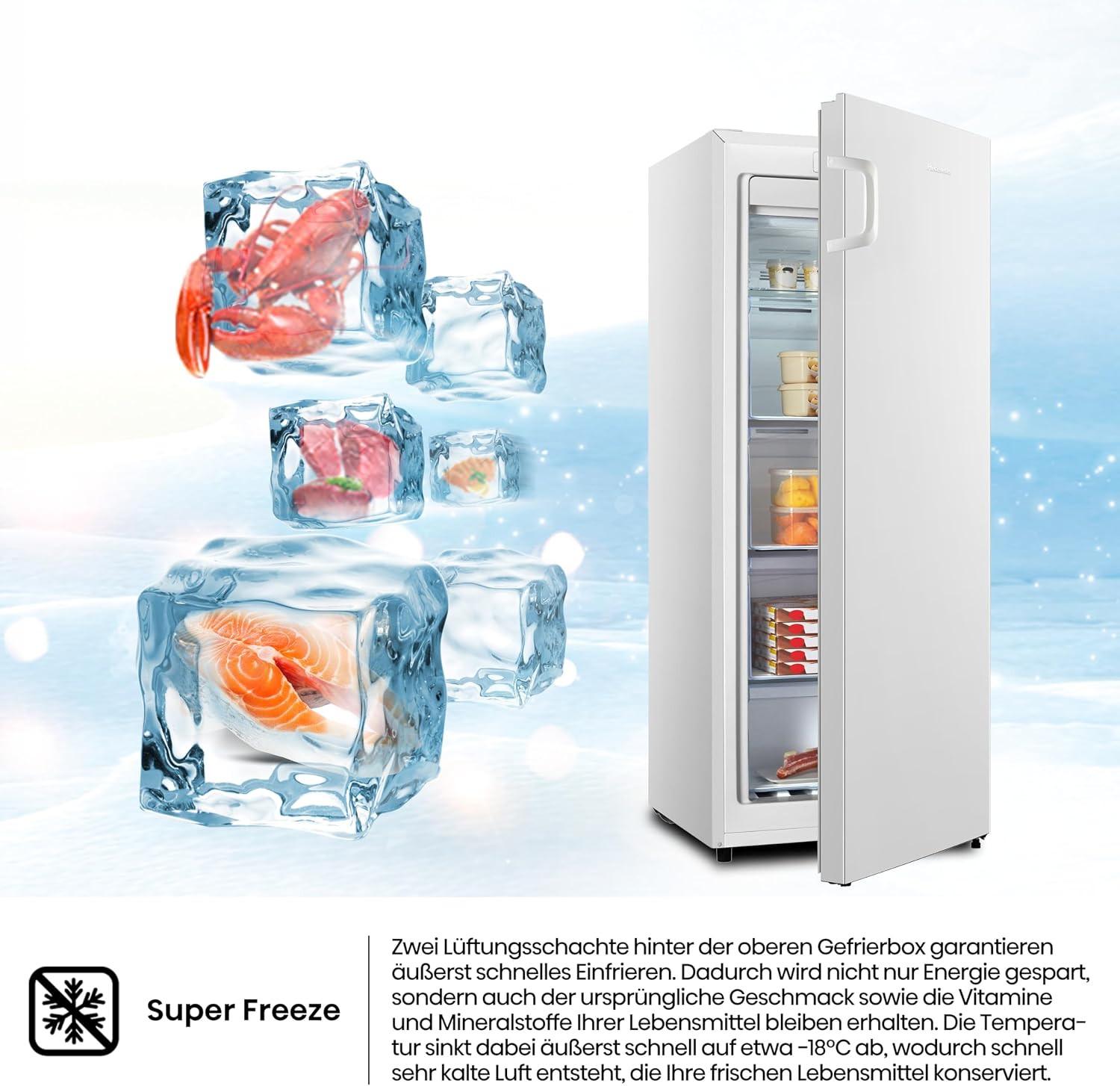 Detalle 2 de Hisense FV191N4AW2 Gefrierschrank – TotalNoFrost, SuperFreeze und Multiflow 360° im Detail