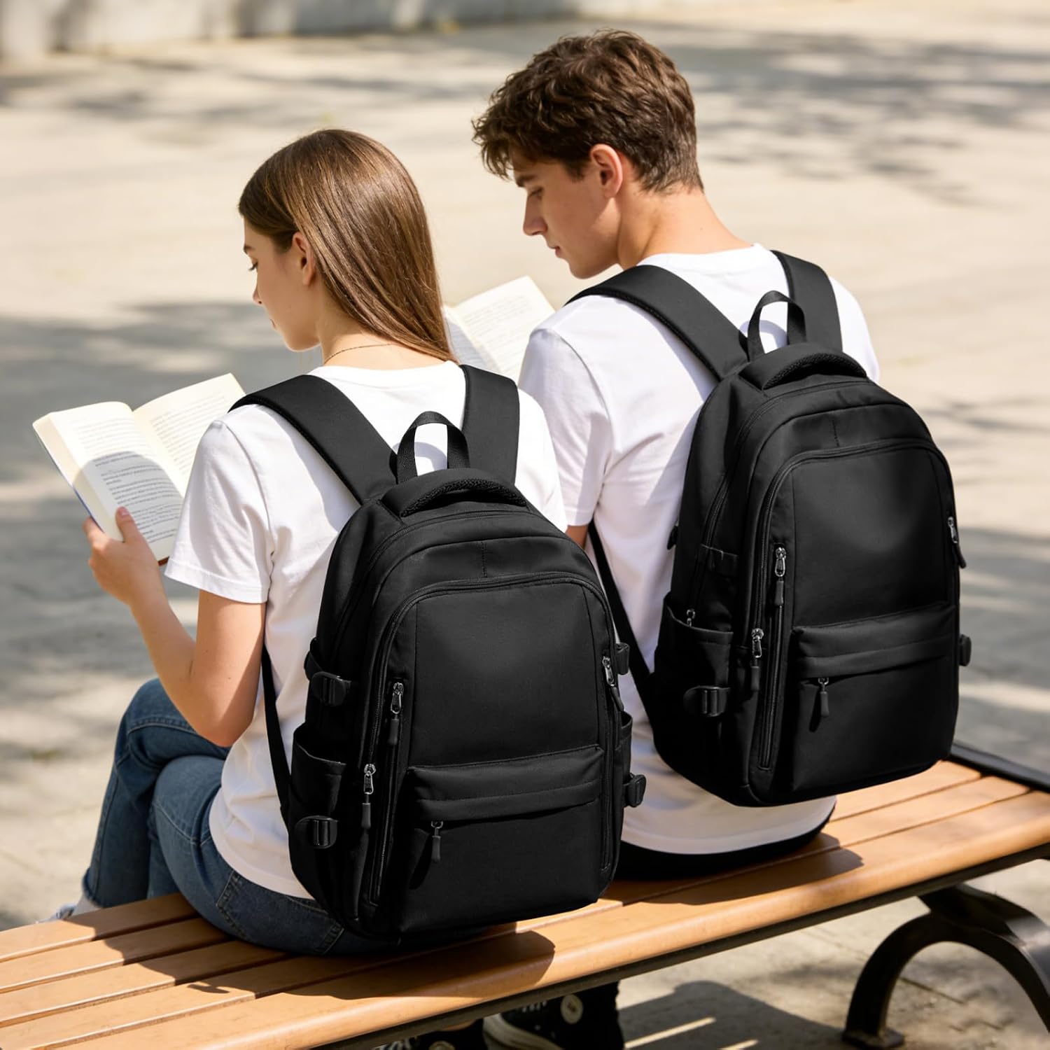 Detalle de WEPLAN school backpack 14 inch, E1 Black