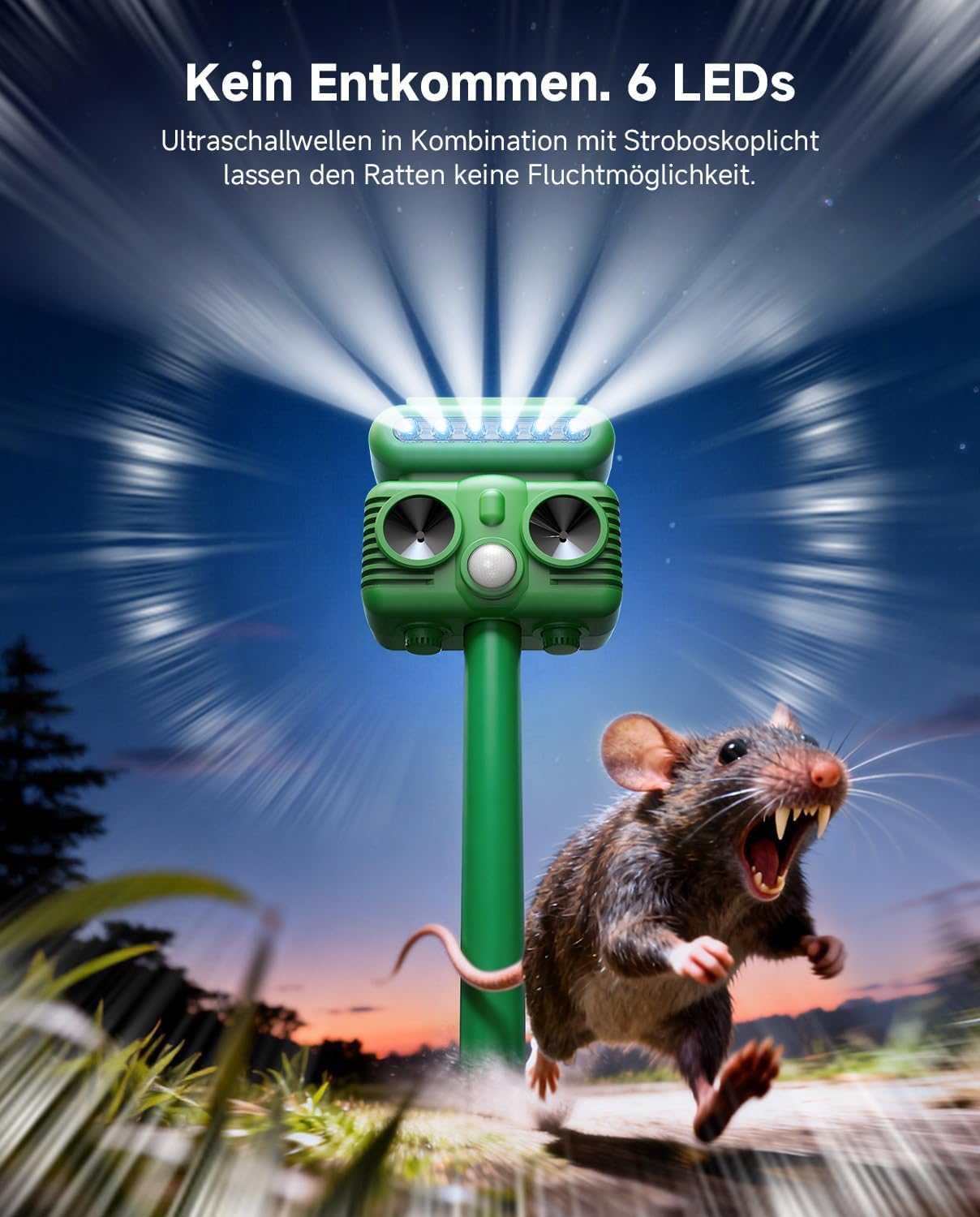 Thumbnail 1 de CritterAway Katzenschreck mit Ultraschall, Solar-Ladung & Bewegungsmelder für Garten und Rasen