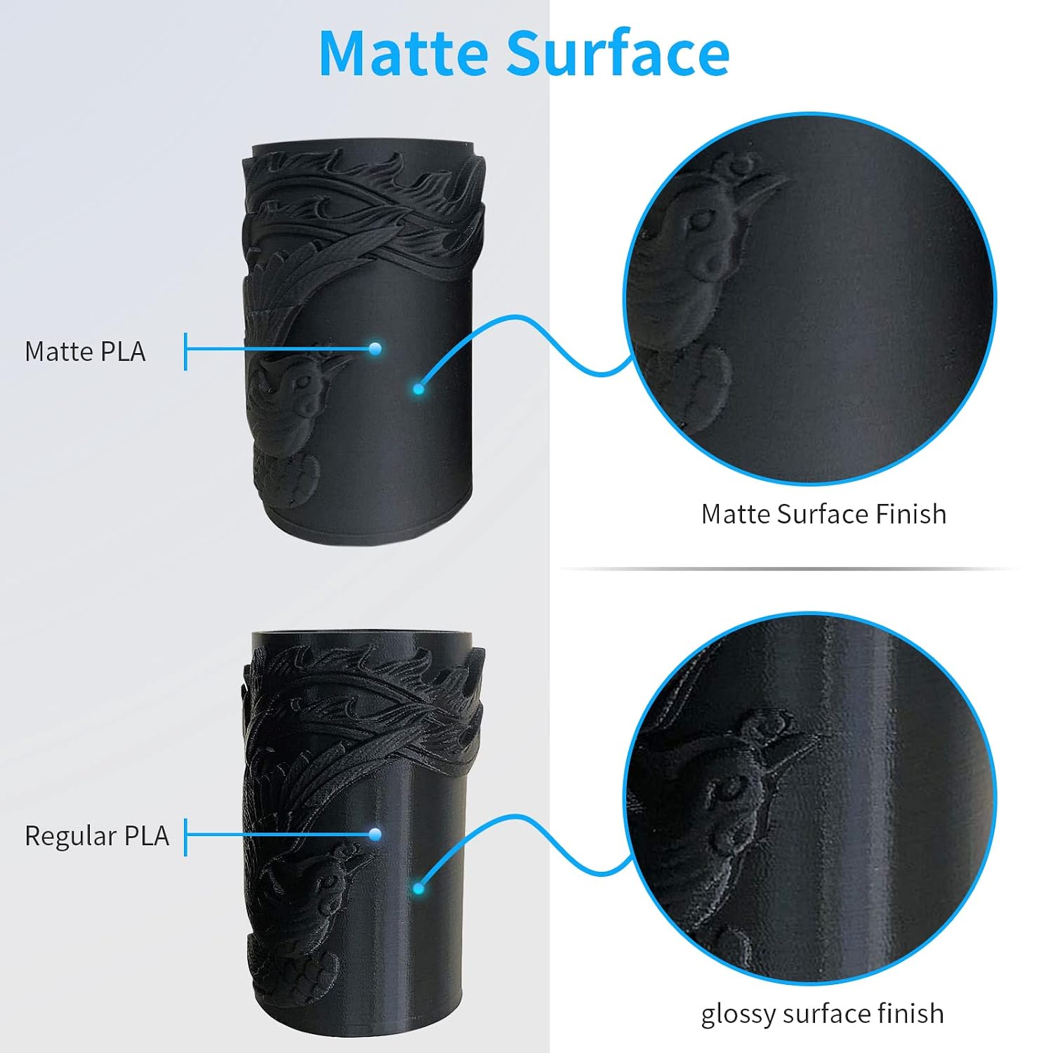 Thumbnail 4 de GEEETECH Matte PLA Filament (1 kg Spule) – 1,75 mm, Genauigkeit +/- 0,03 mm in Schwarz