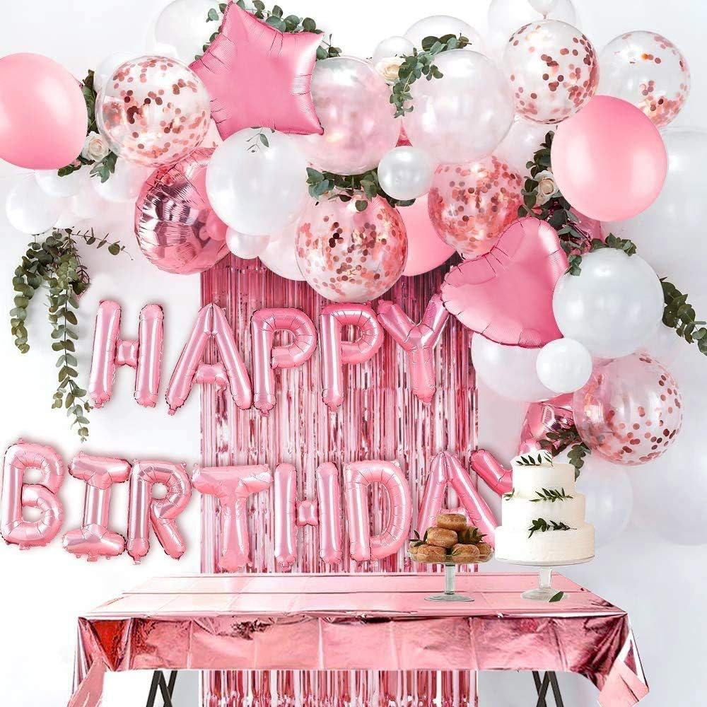 Detalle de iZoeL Pink Birthday Party Decoration Set for Girls
