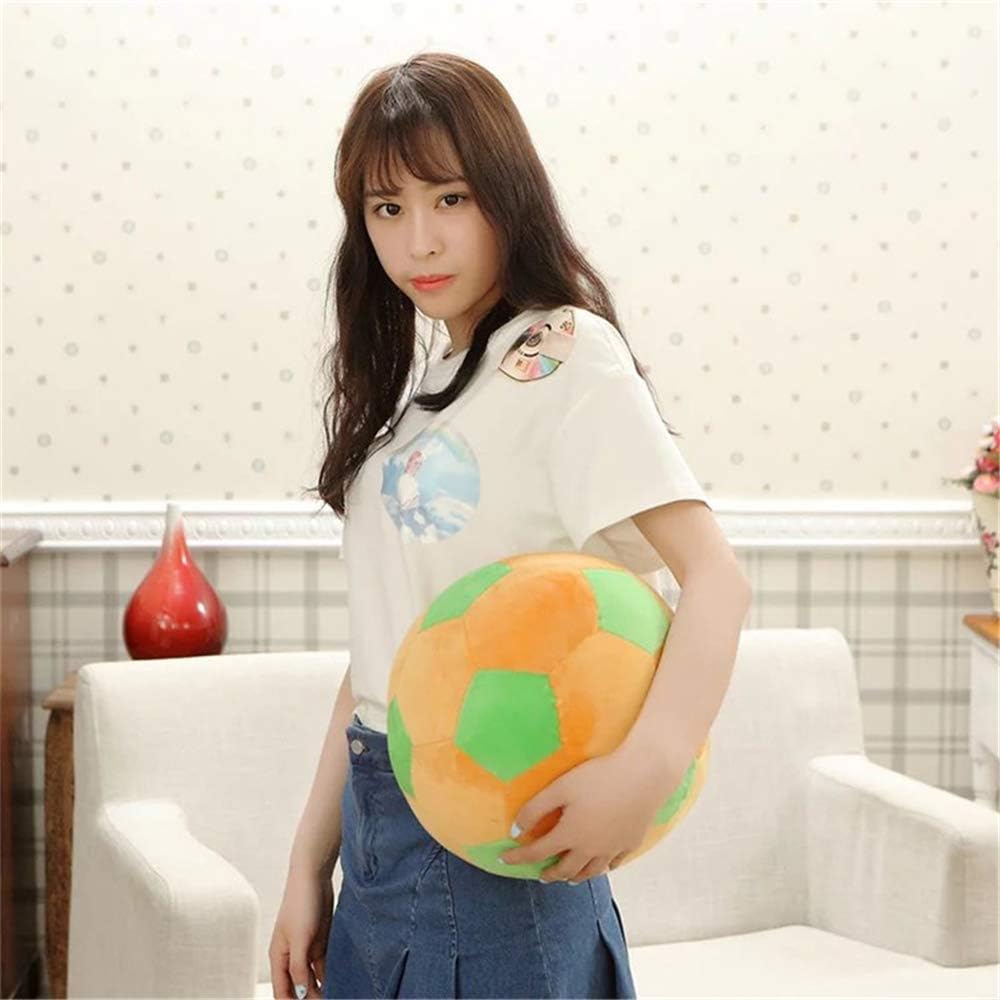 Detalle de AOQI Plush Soccer Ball Toy Pillow (Green/Yellow) – Soft Stuffed 7.8in / 20cm