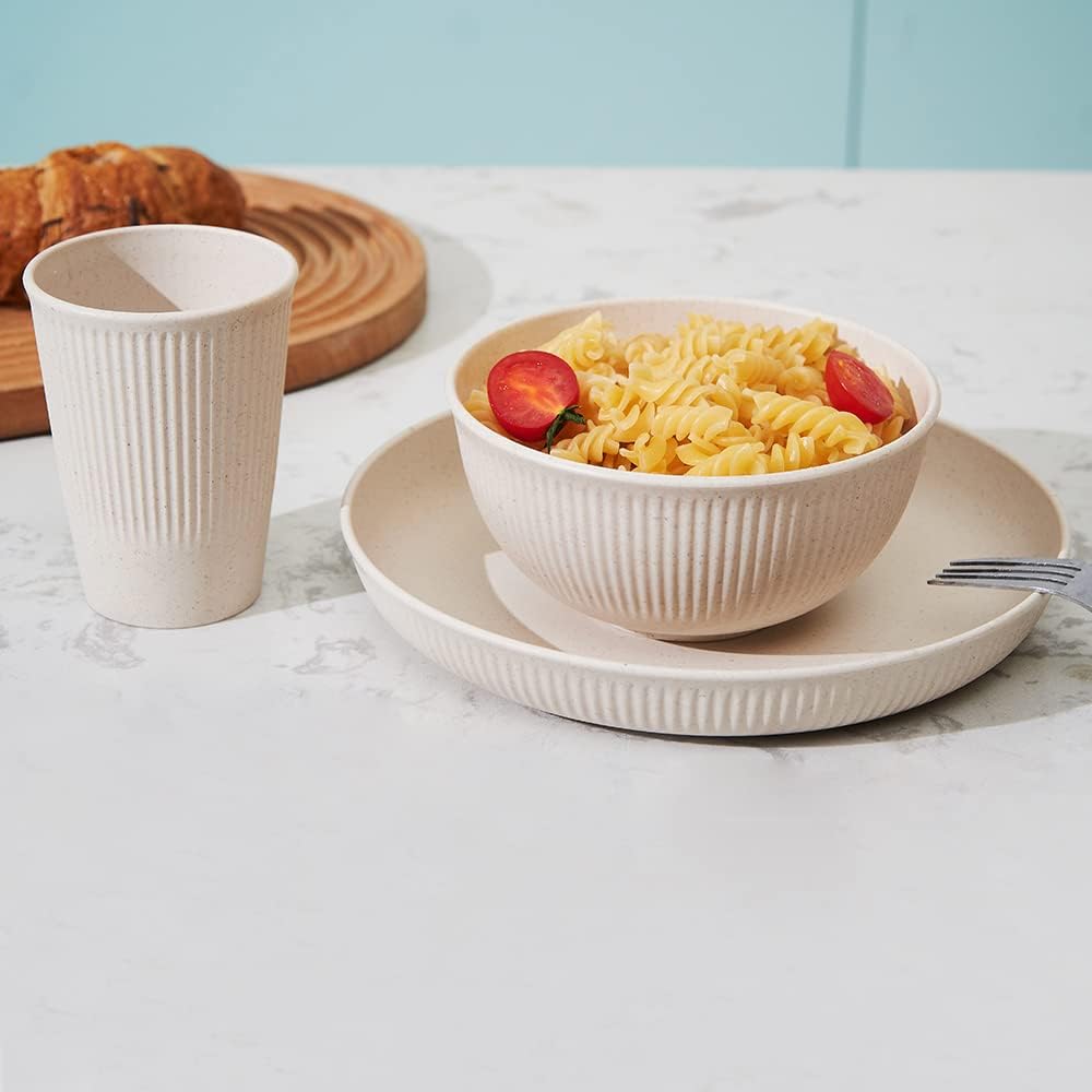 Thumbnail 3 de HXYPN 18pcs Wheat Straw Dinnerware Set, Unbreakable 🍽