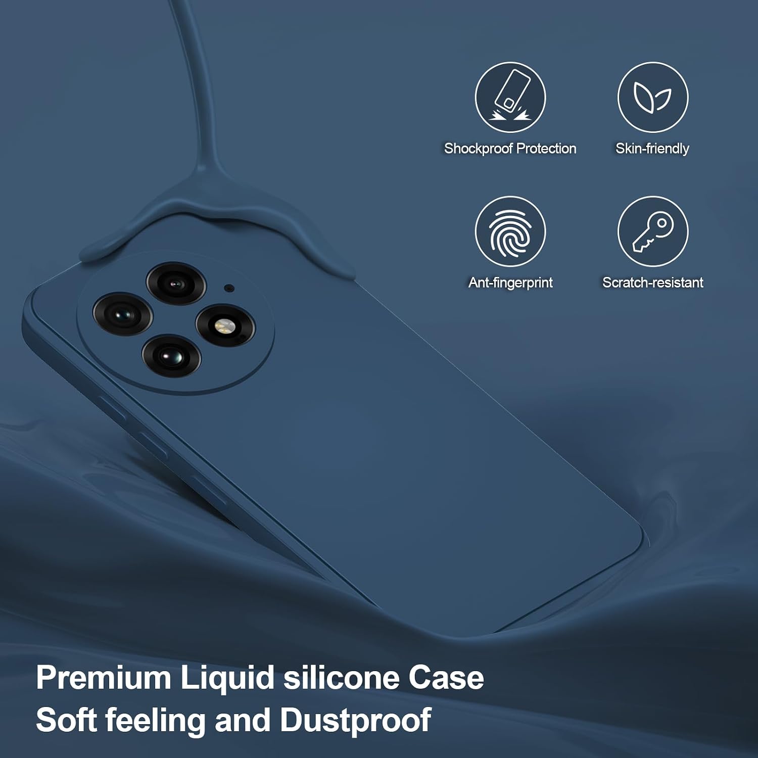 Thumbnail 2 de Btstring Soft Silicone Case for OnePlus 13 (Blue) with Upgraded Camera Protection