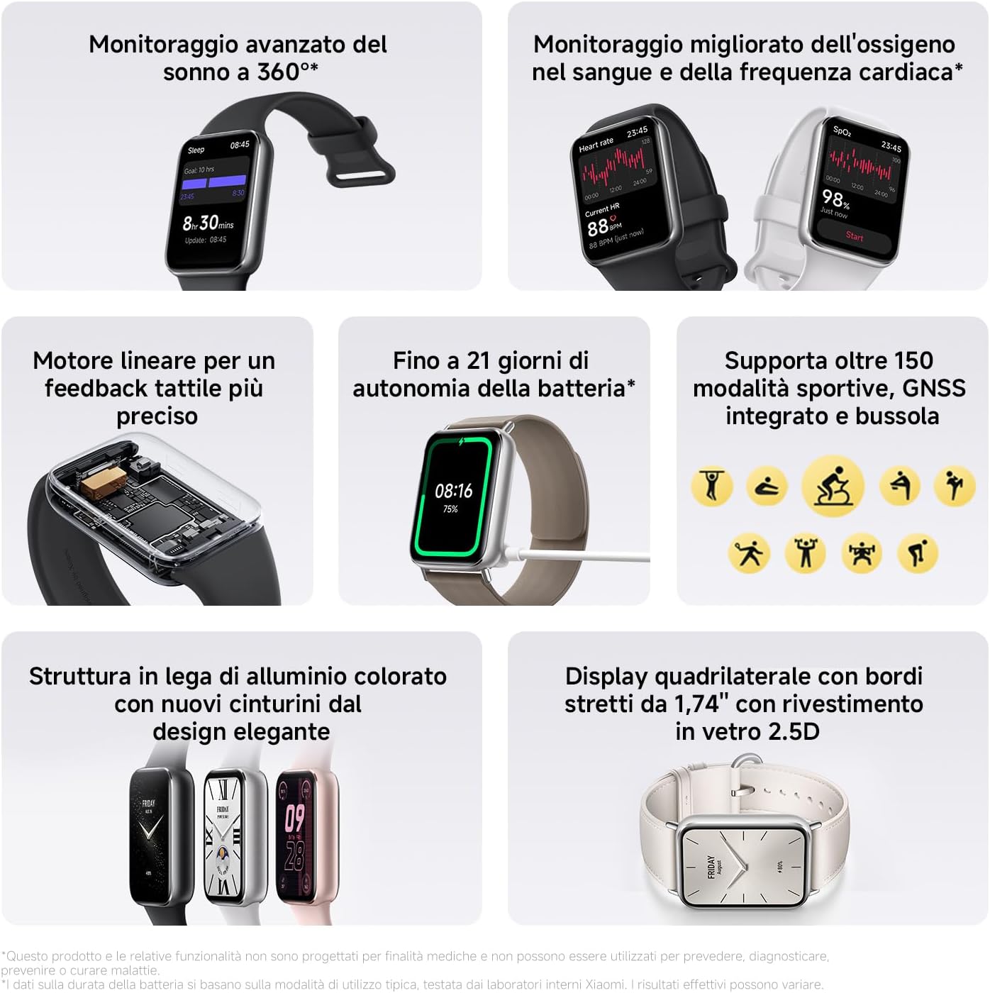 Thumbnail 1 de Xiaomi Smart Band 9 Pro Nero con schermo AMOLED da 44 mm, GPS integrato e autonomia fino a 21 giorni