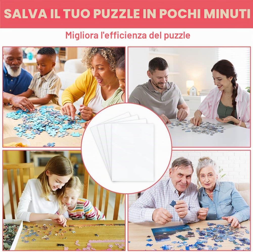 Thumbnail 6 de Ainiv 16 Fogli Colla per Puzzle Bifacciale – Adesivo trasparente per fissare e proteggere puzzle (19 × 26 cm)