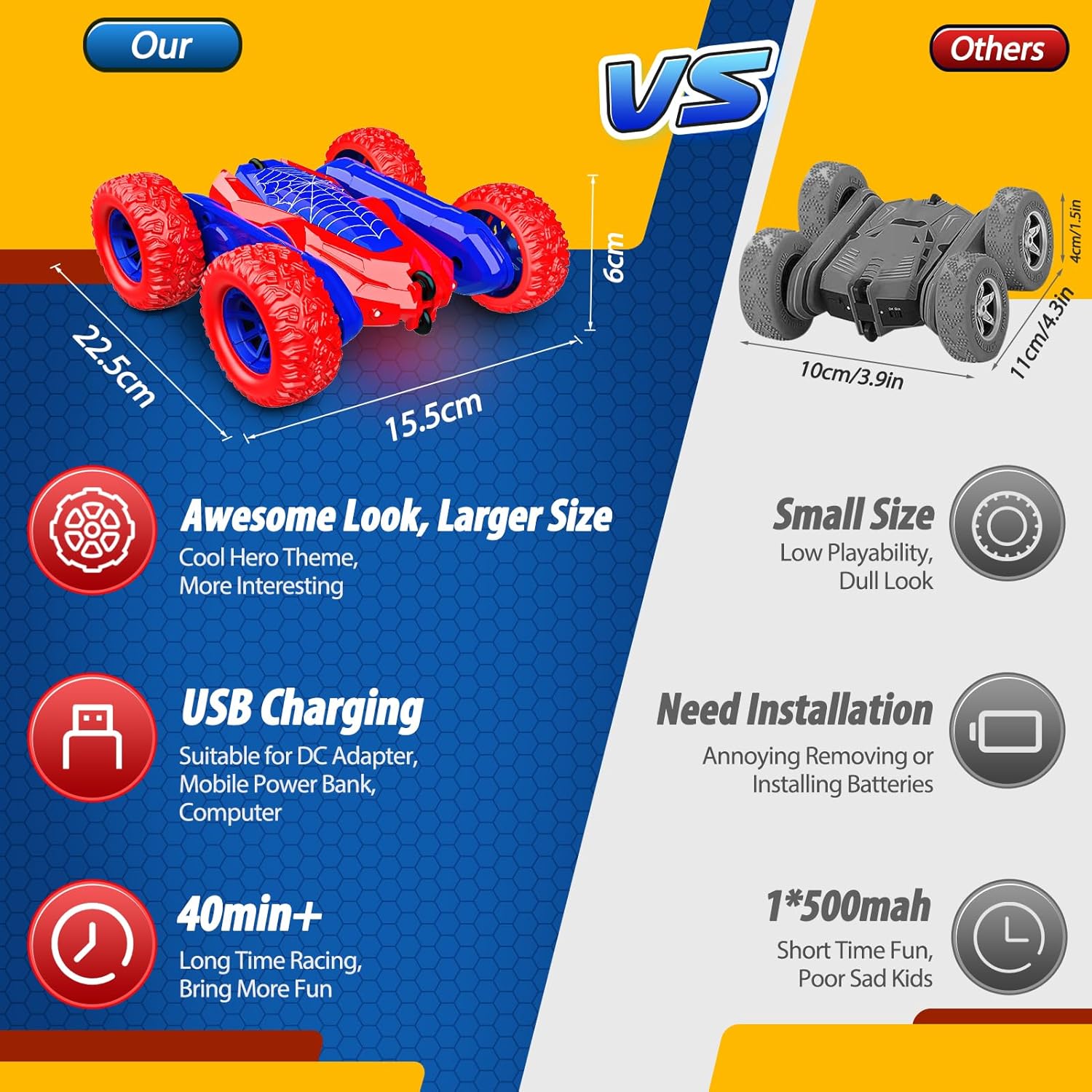 Thumbnail 4 de 360° Flips 4WD RC Stunt Car for Kids
