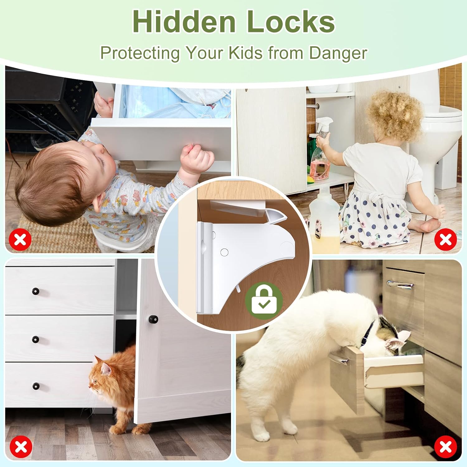 Thumbnail 4 de Magnetic Child Safety Cupboard Locks 30lb
