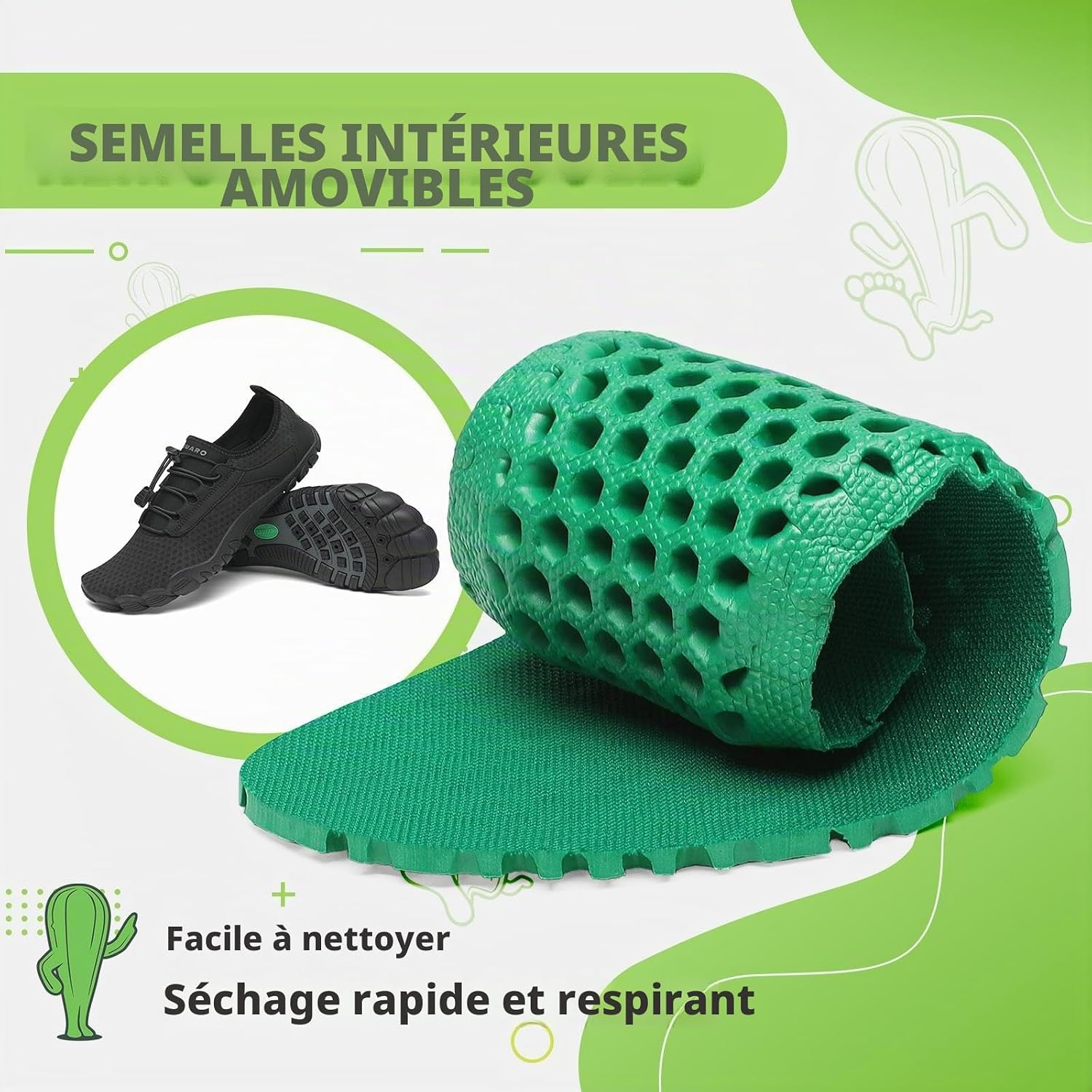 Thumbnail 6 de SAGUARO Homme Femme Chaussures Aquatique Séchage Rapide — Chaussons de Plage GR.36-48 EU