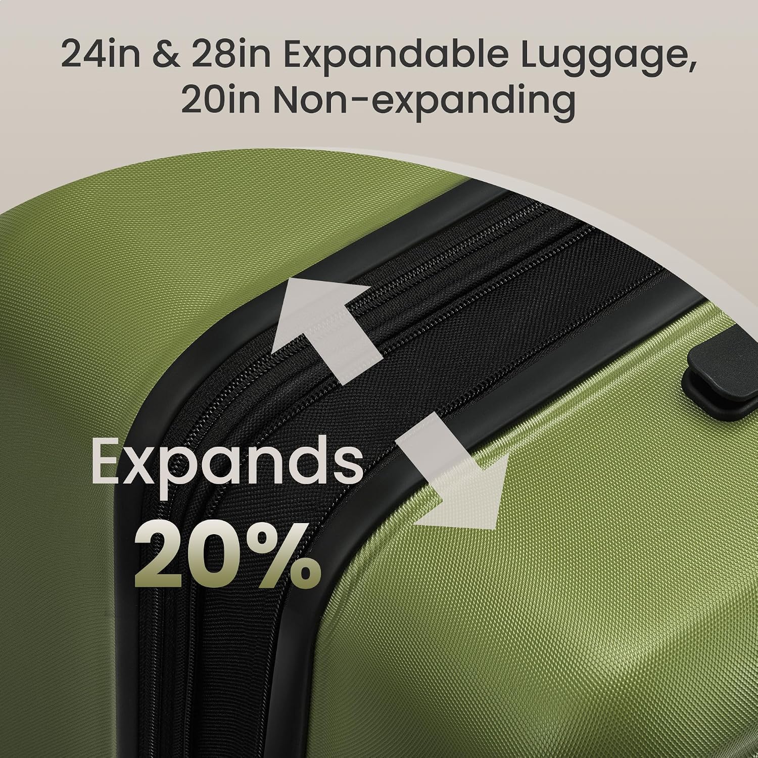 Thumbnail 6 de SHOWKOO Luggage Sets 3pcs 93L Olive Green