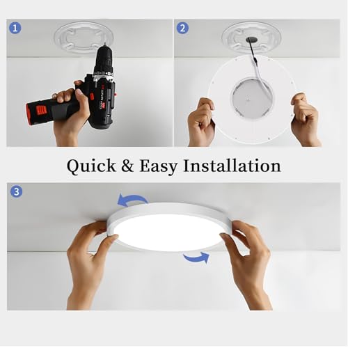 Thumbnail 6 de Deckenlampe LED Deckenleuchte Flach Rund Ø223 mm – Ultra Dünn, 18 W, 4000 K, 1600 Lumen, IP44