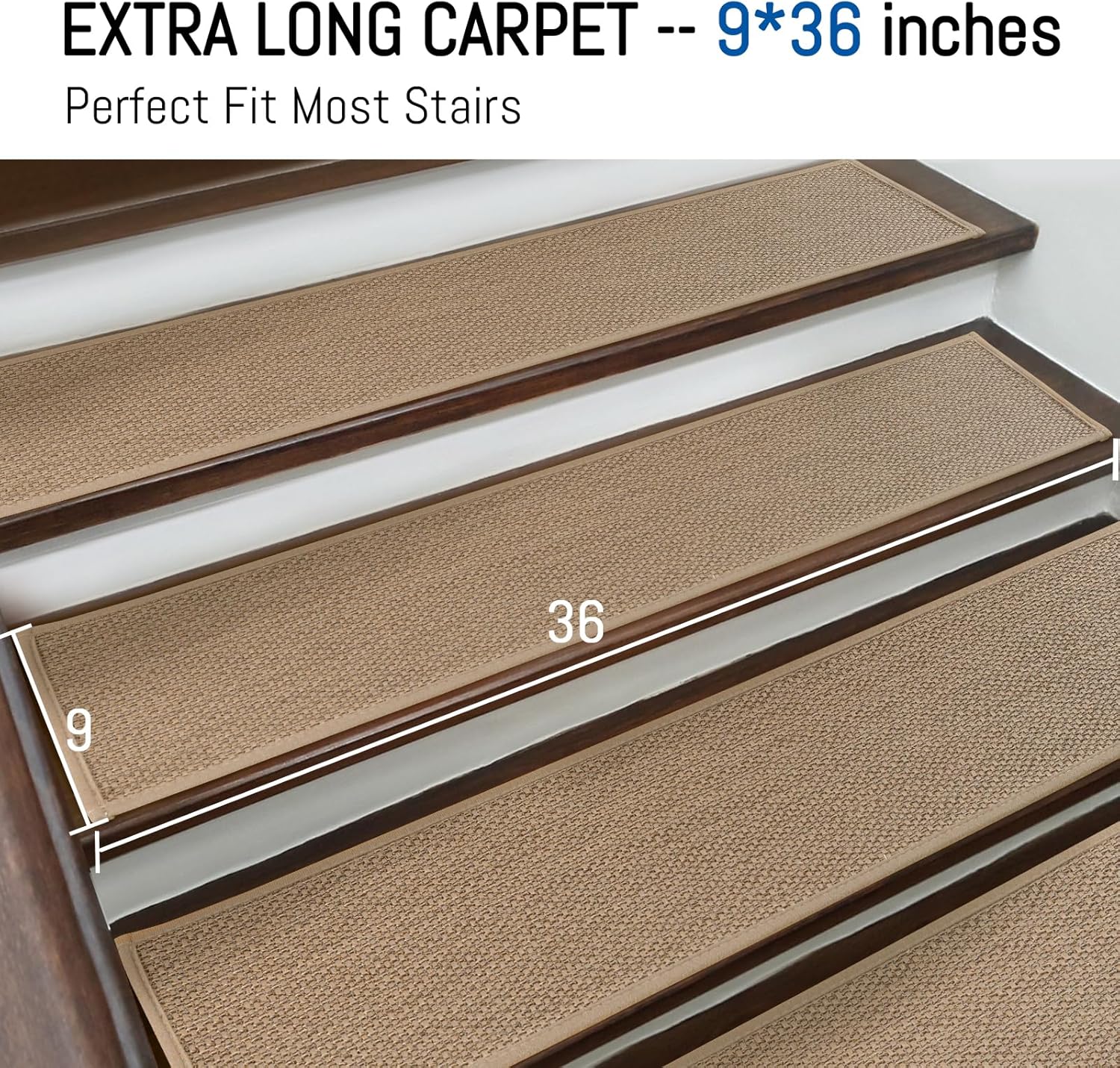 Thumbnail 2 de RIOLAND Linen Stair Treads 9 x 36, 15 Pack 🧩