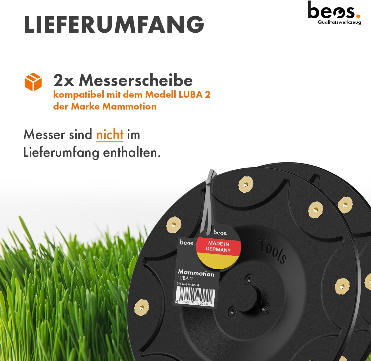 Thumbnail 2 de BEOS Premium Mähroboter Tuning Messerscheiben – kompatibel mit Mammotion LUBA2 AWD (ab Baujahr 2025), 2× Messerteller