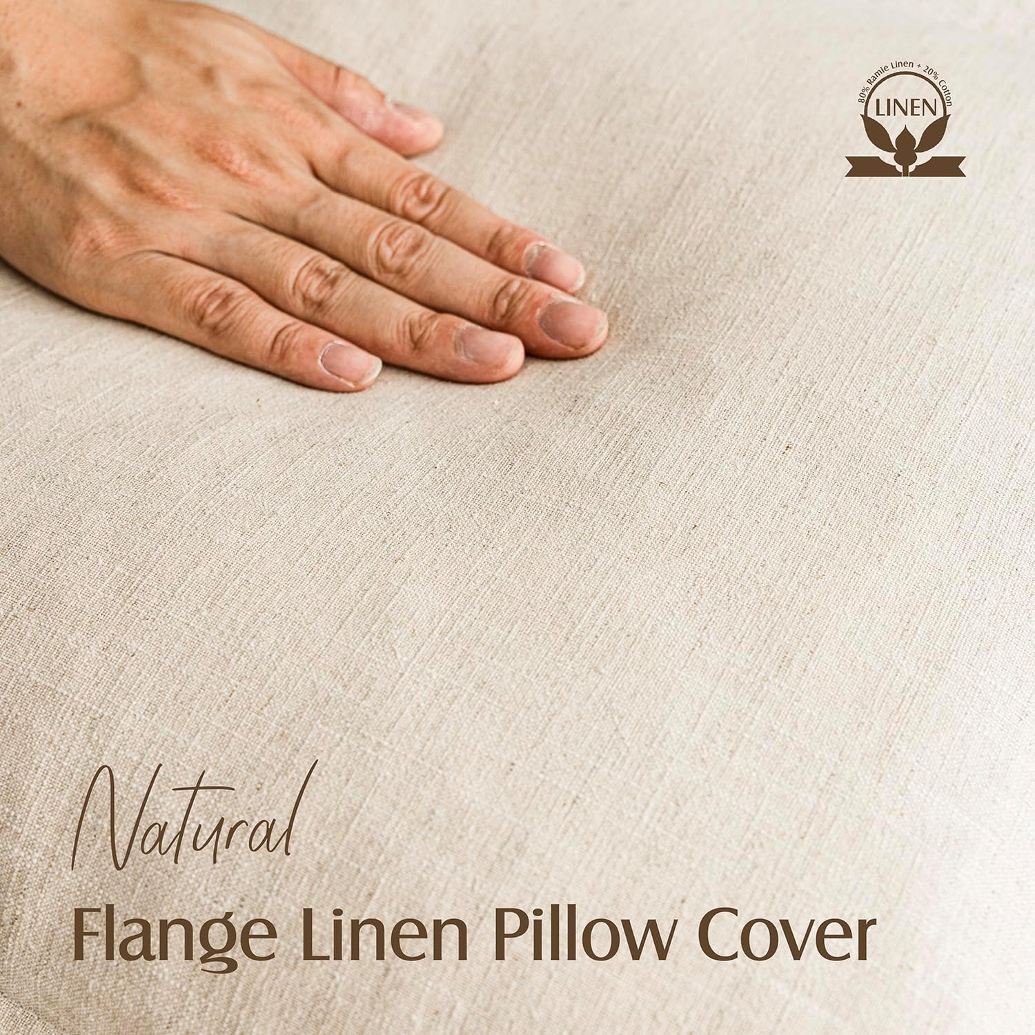 Detalle 2 de Foindtower 20x20 Linen Throw Pillow Covers beige ๐