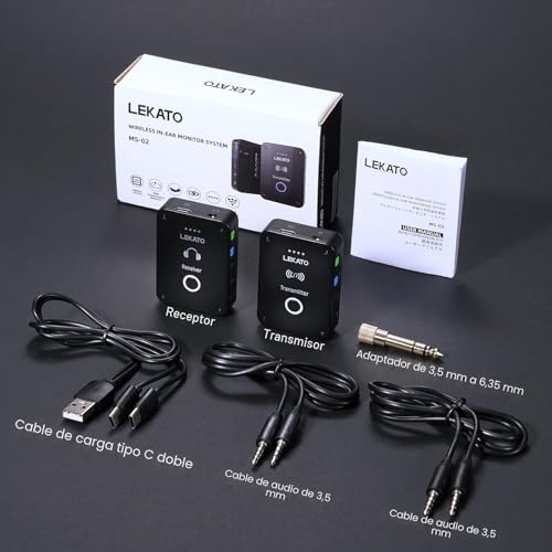 Thumbnail 7 de LEKATO MS-02: Monitores In-Ear Inalámbricos 2,4G con Transmisor y Receptor