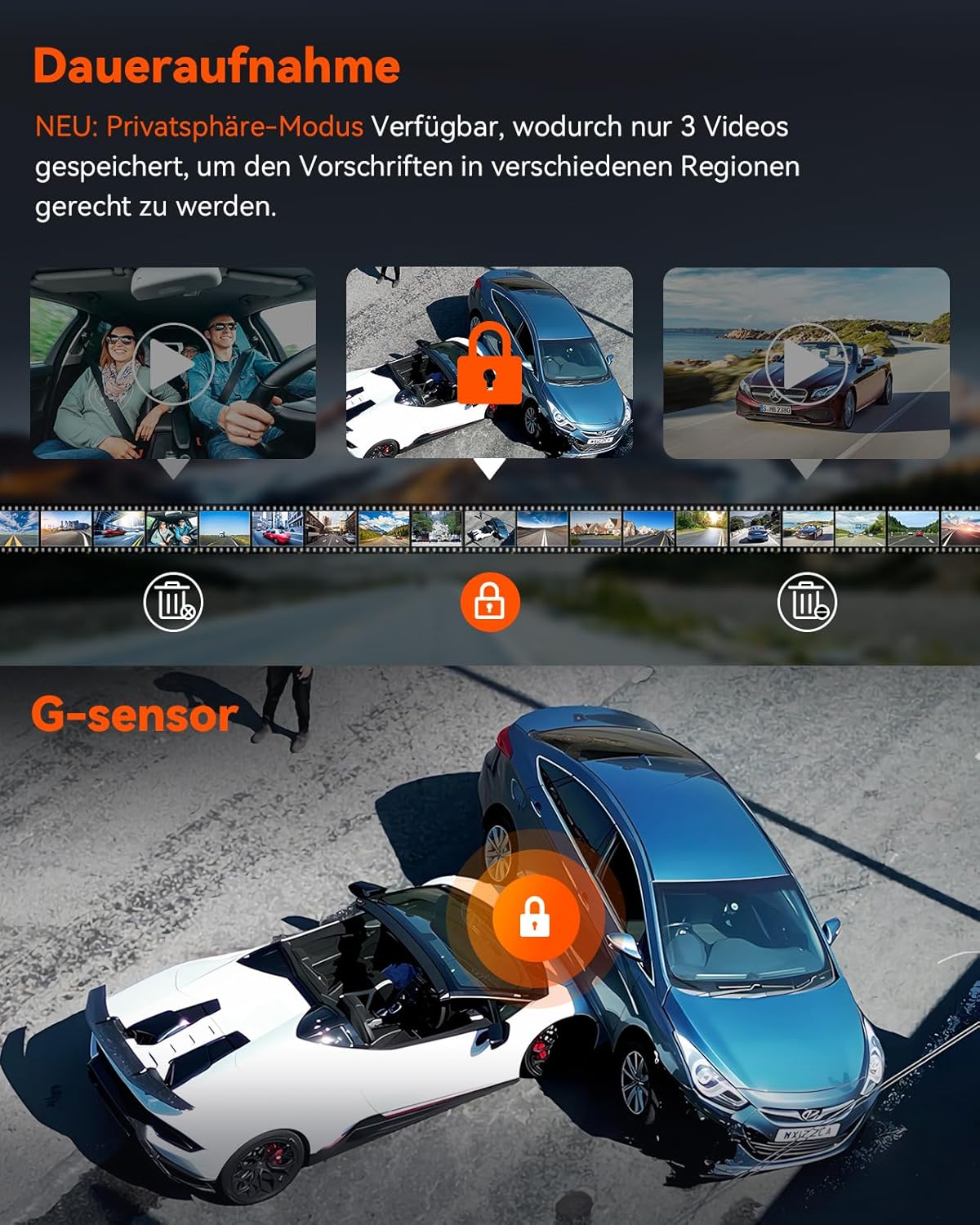 Thumbnail 5 de VANTRUE N4 Pro 4K tripla lente con STARVIS 2, WiFi 5 GHz e GPS per auto