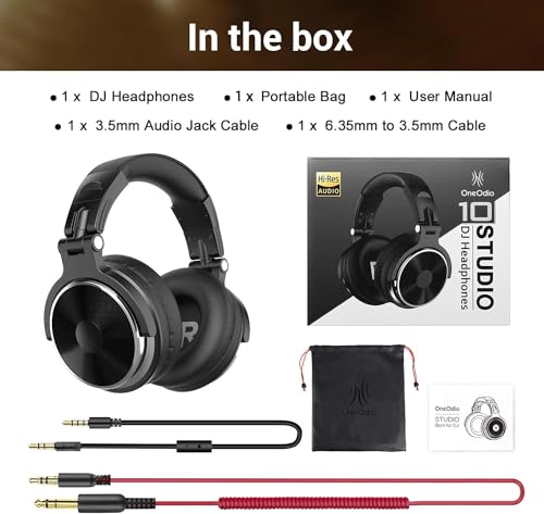 Thumbnail 7 de OneOdio Over Ear Studio Headphones with 50mm Drivers: Foldable, Comfortable, and Versatile for DJing, Monitoring, and Podcasting
