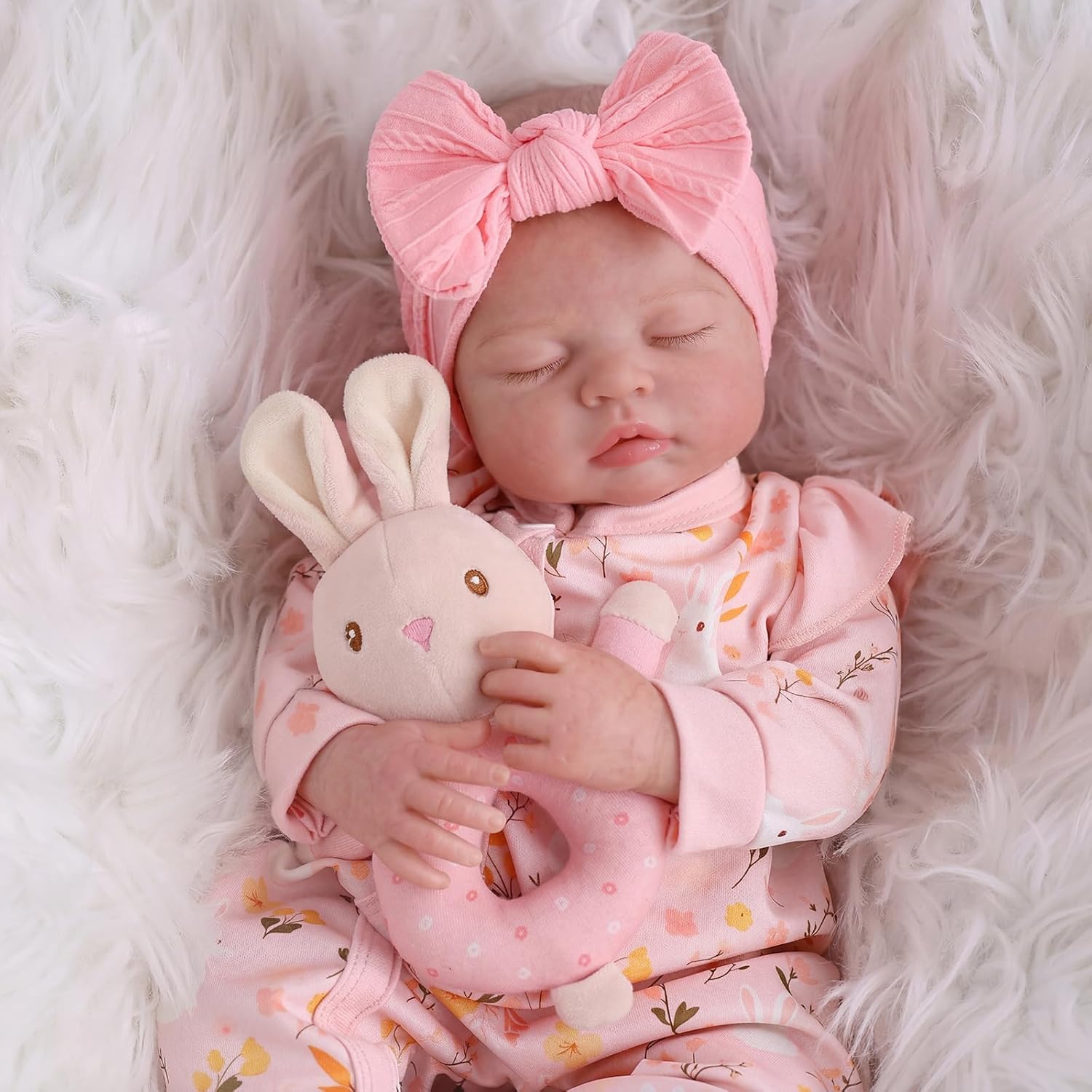 Detalle 2 de BABESIDE Lifelike Reborn Baby Doll (20 Inch) — Poseable Sleeping Newborn with Accessories